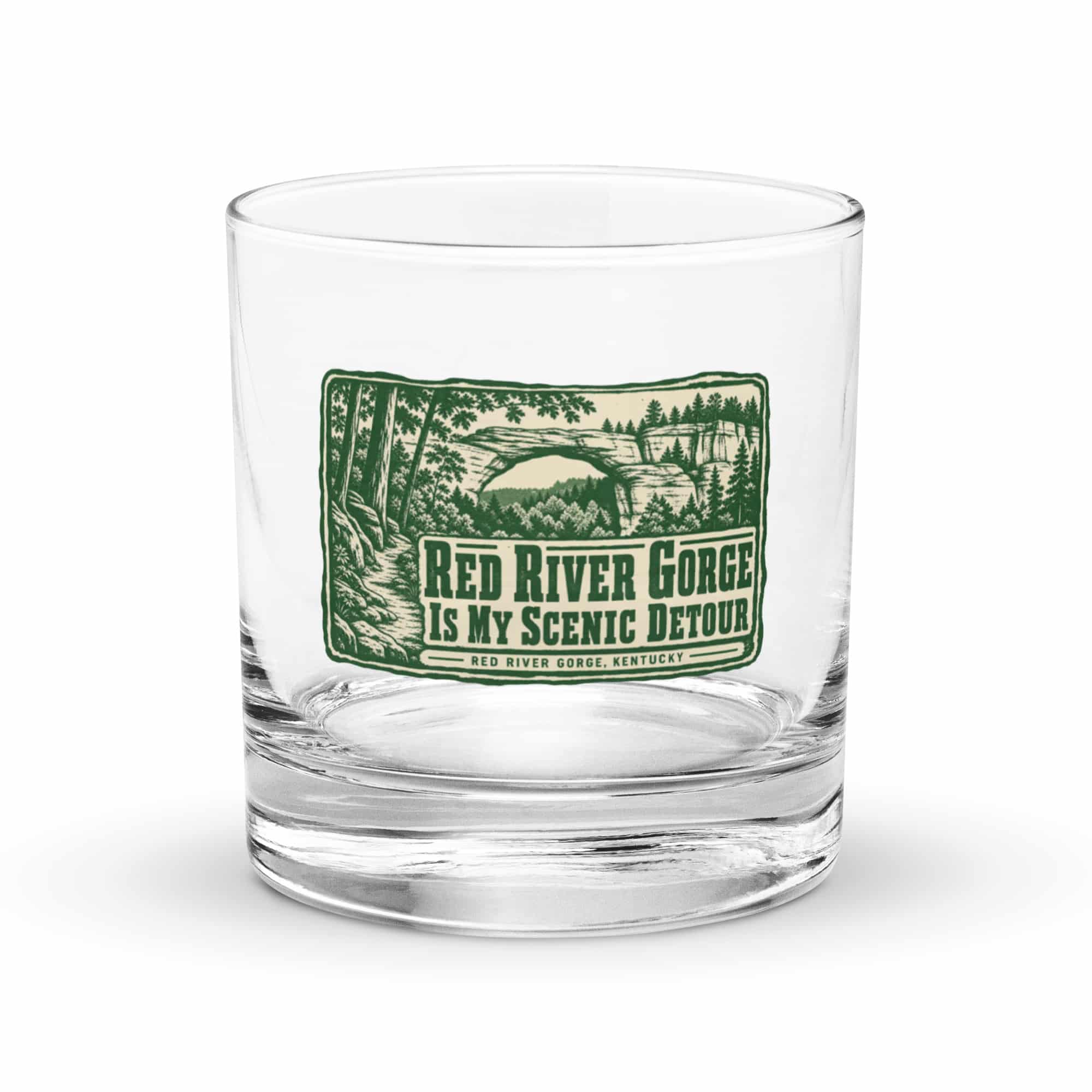 Red River Gorge Rocks Glass: Red River Gorge Is My Scenic Detour, Forest Ink Stamp