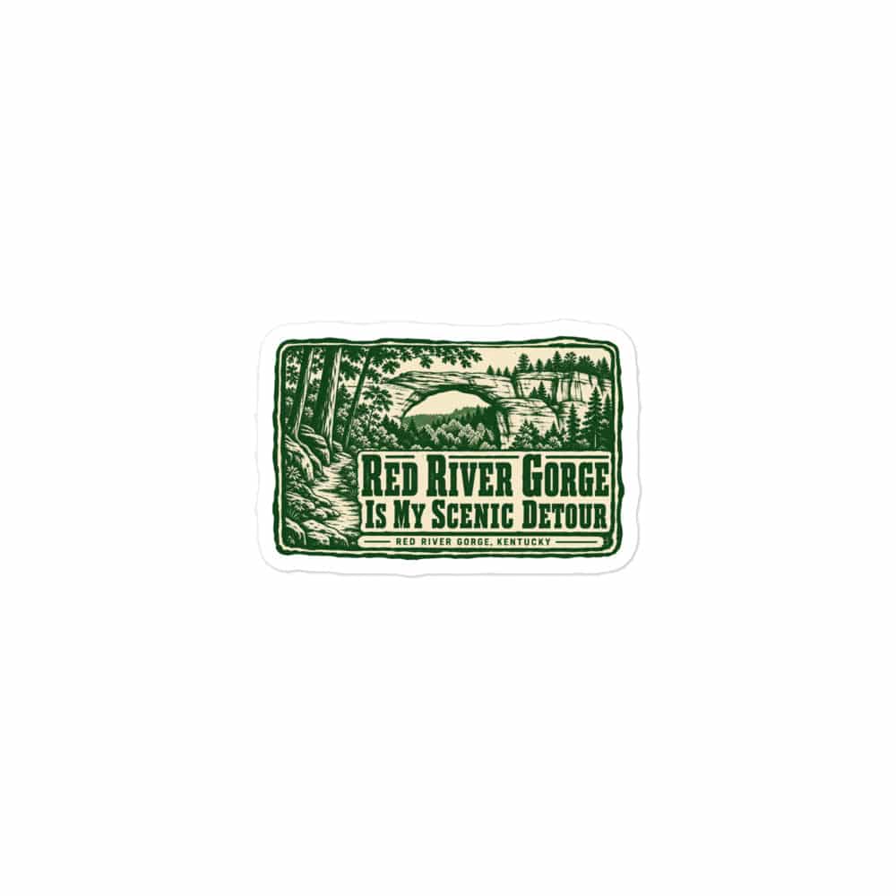 Red River Gorge Vinyl Sticker: Red River Gorge Is My Scenic Detour, Forest Ink Stamp