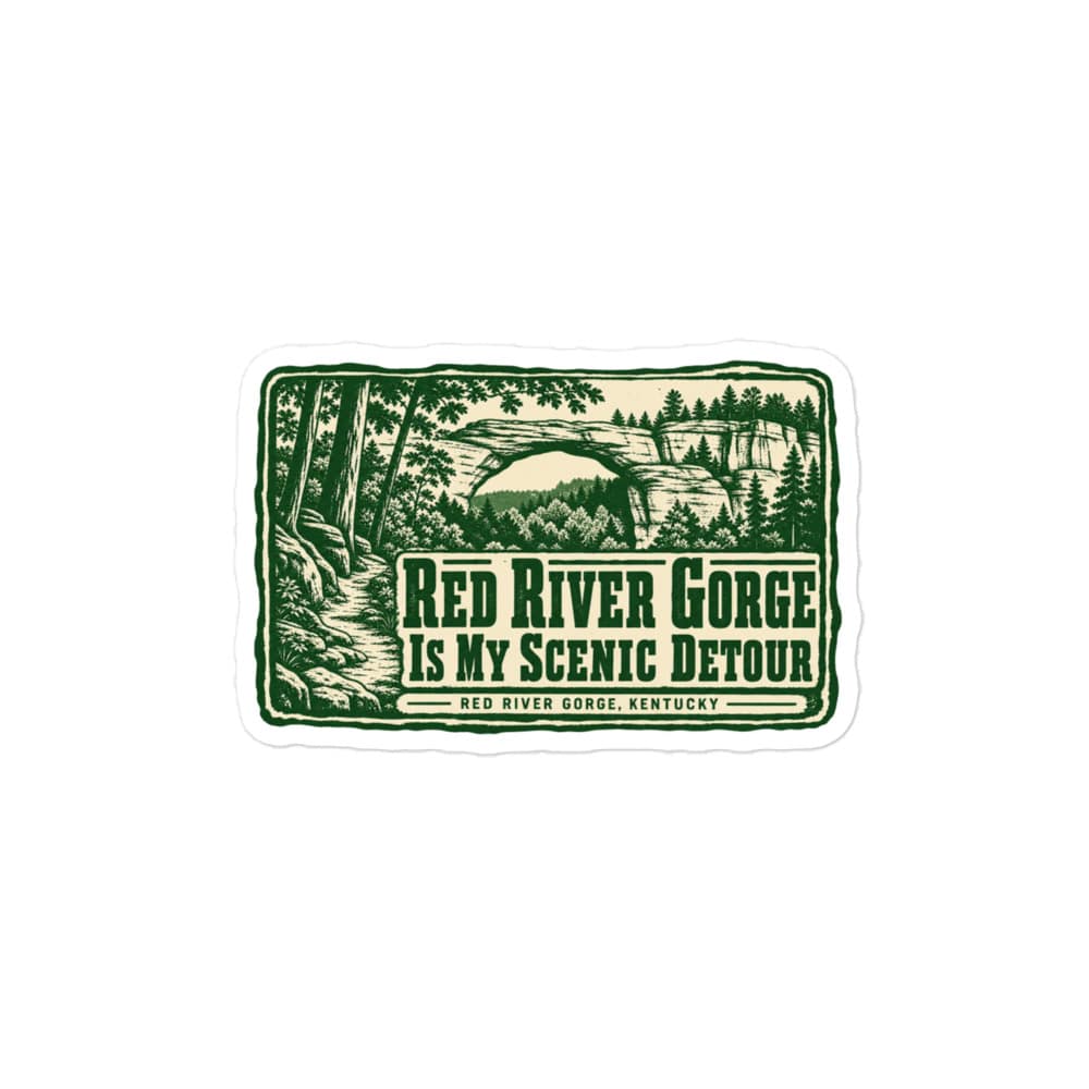 Red River Gorge Vinyl Sticker: Red River Gorge Is My Scenic Detour, Forest Ink Stamp