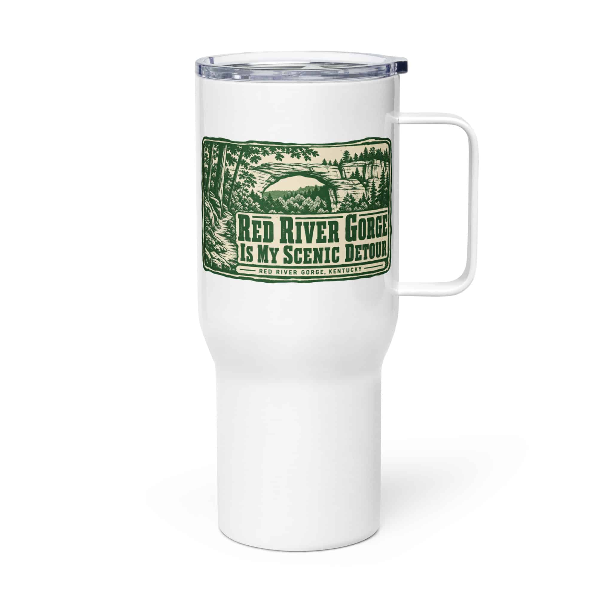 Red River Gorge Travel Mug: Red River Gorge Is My Scenic Detour, Forest Ink Stamp