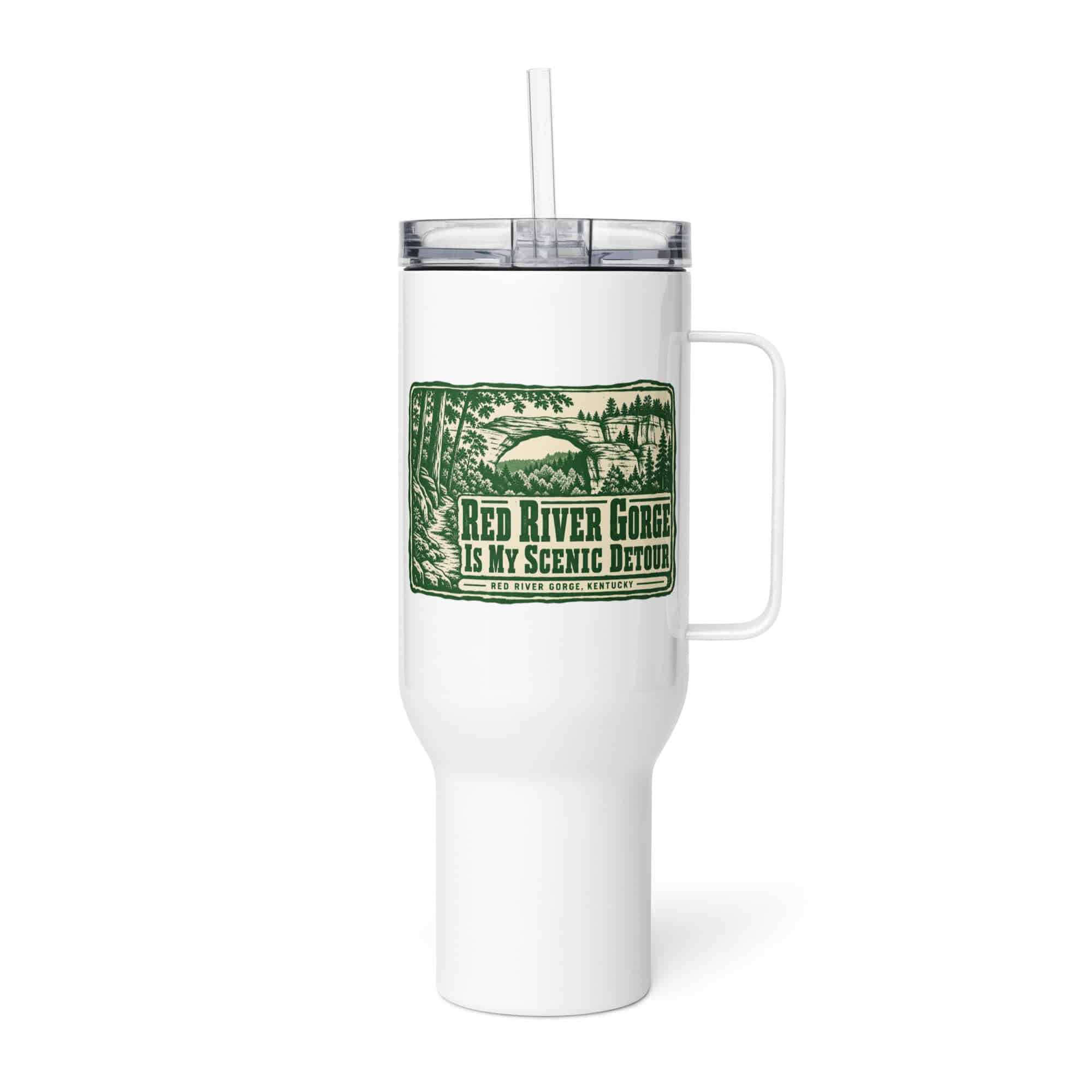 Red River Gorge Travel Mug: Red River Gorge Is My Scenic Detour, Forest Ink Stamp