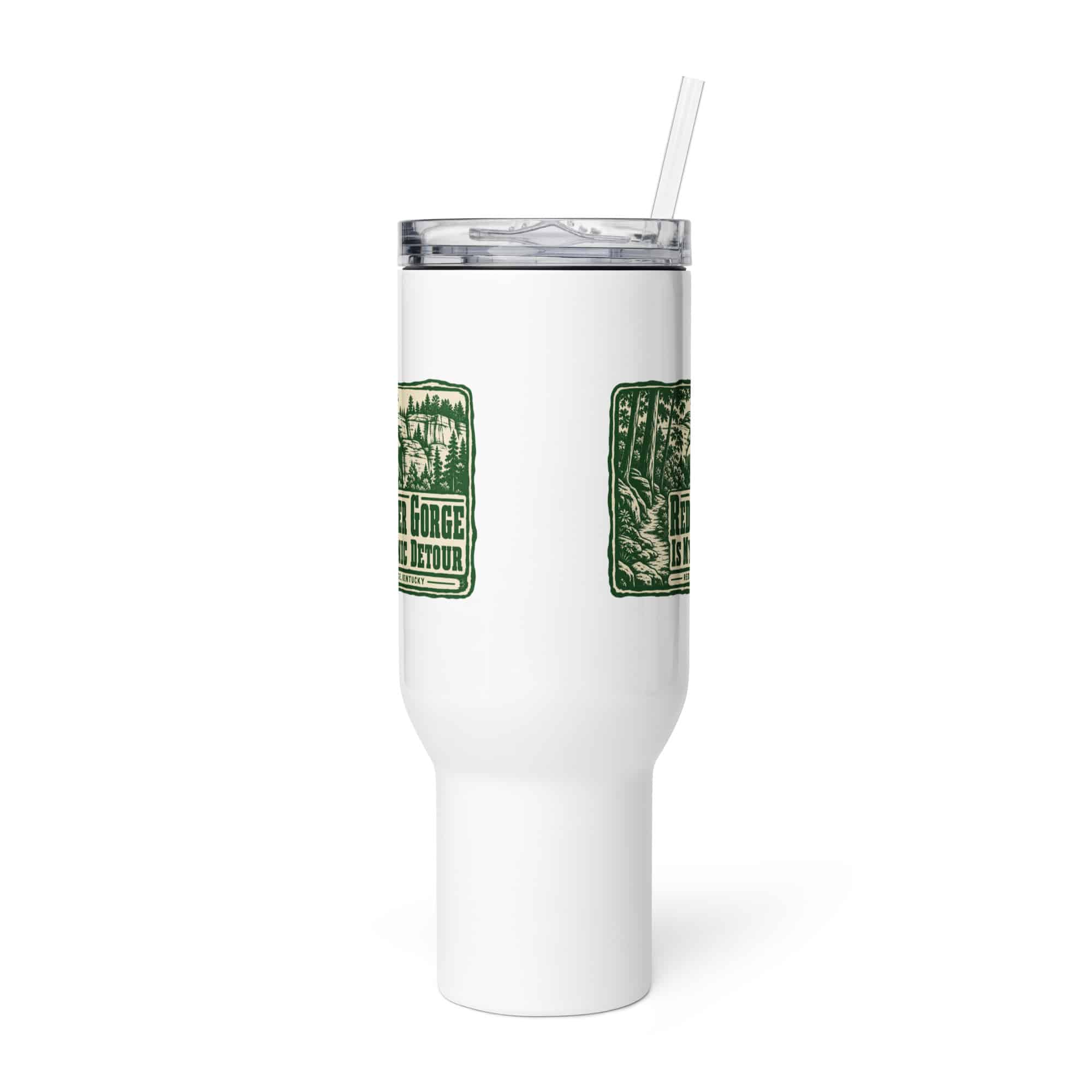 Red River Gorge Travel Mug: Red River Gorge Is My Scenic Detour, Forest Ink Stamp