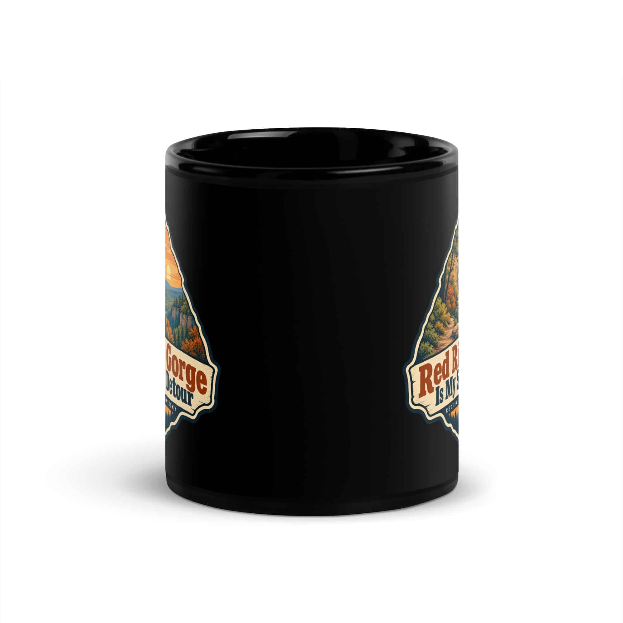 Red River Gorge Black Coffee Mug: Red River Gorge Is My Scenic Detour, Scenic Shield Badge