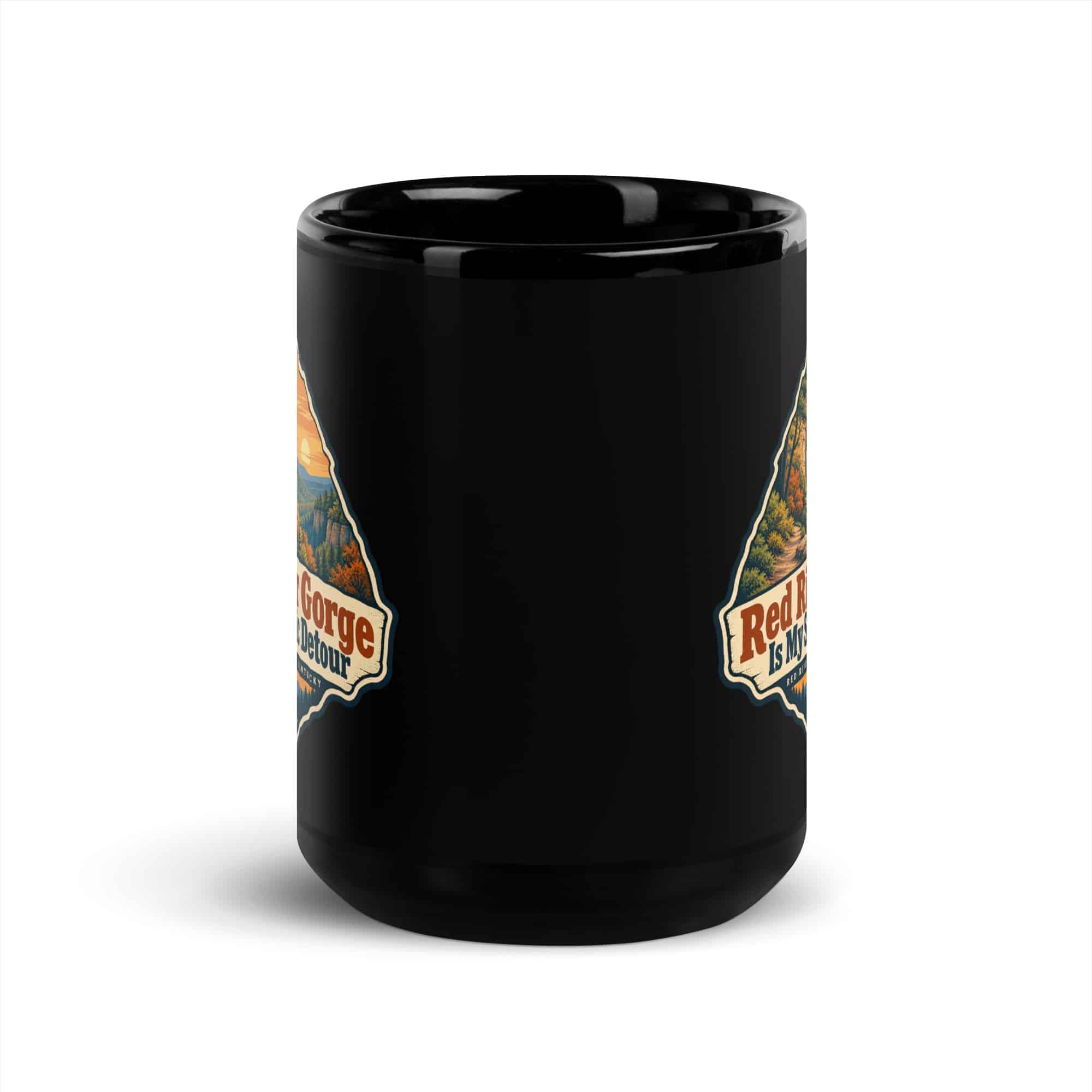 Red River Gorge Black Coffee Mug: Red River Gorge Is My Scenic Detour, Scenic Shield Badge