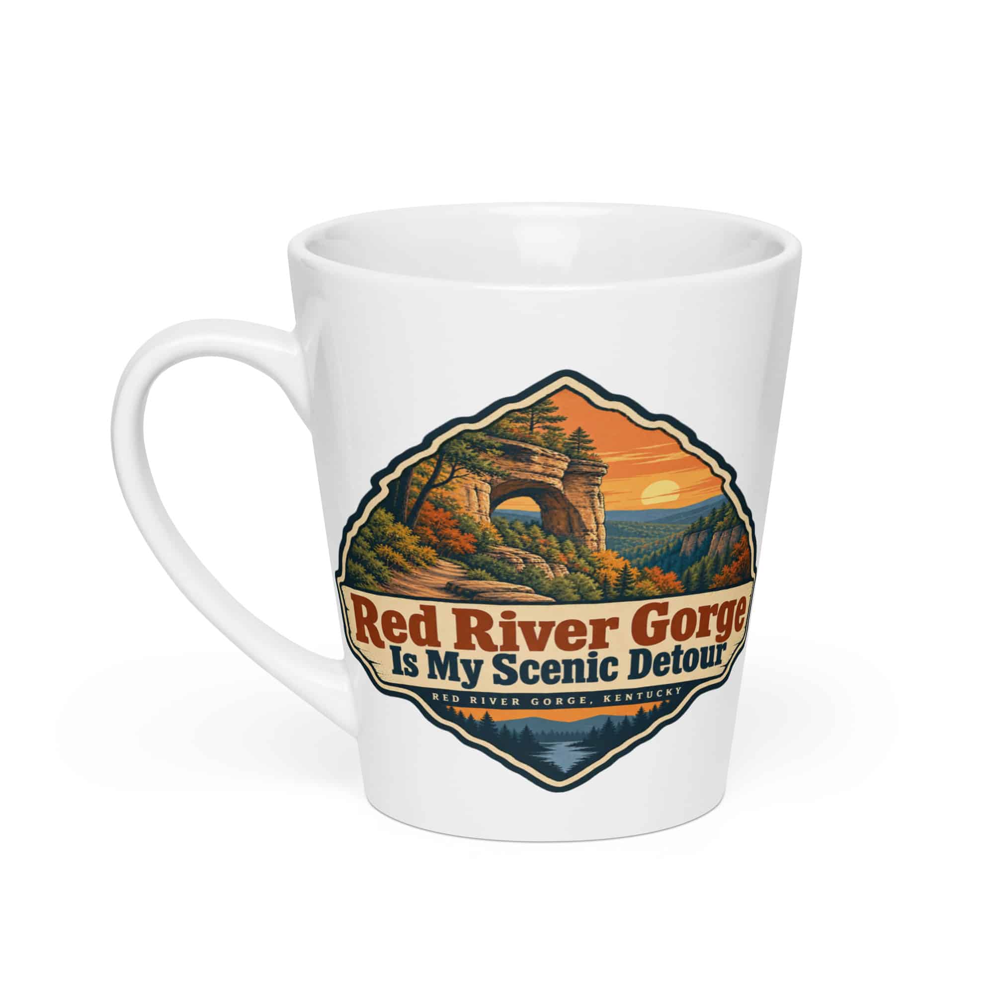 Red River Gorge Latte Mug: Red River Gorge Is My Scenic Detour, Scenic Shield Badge