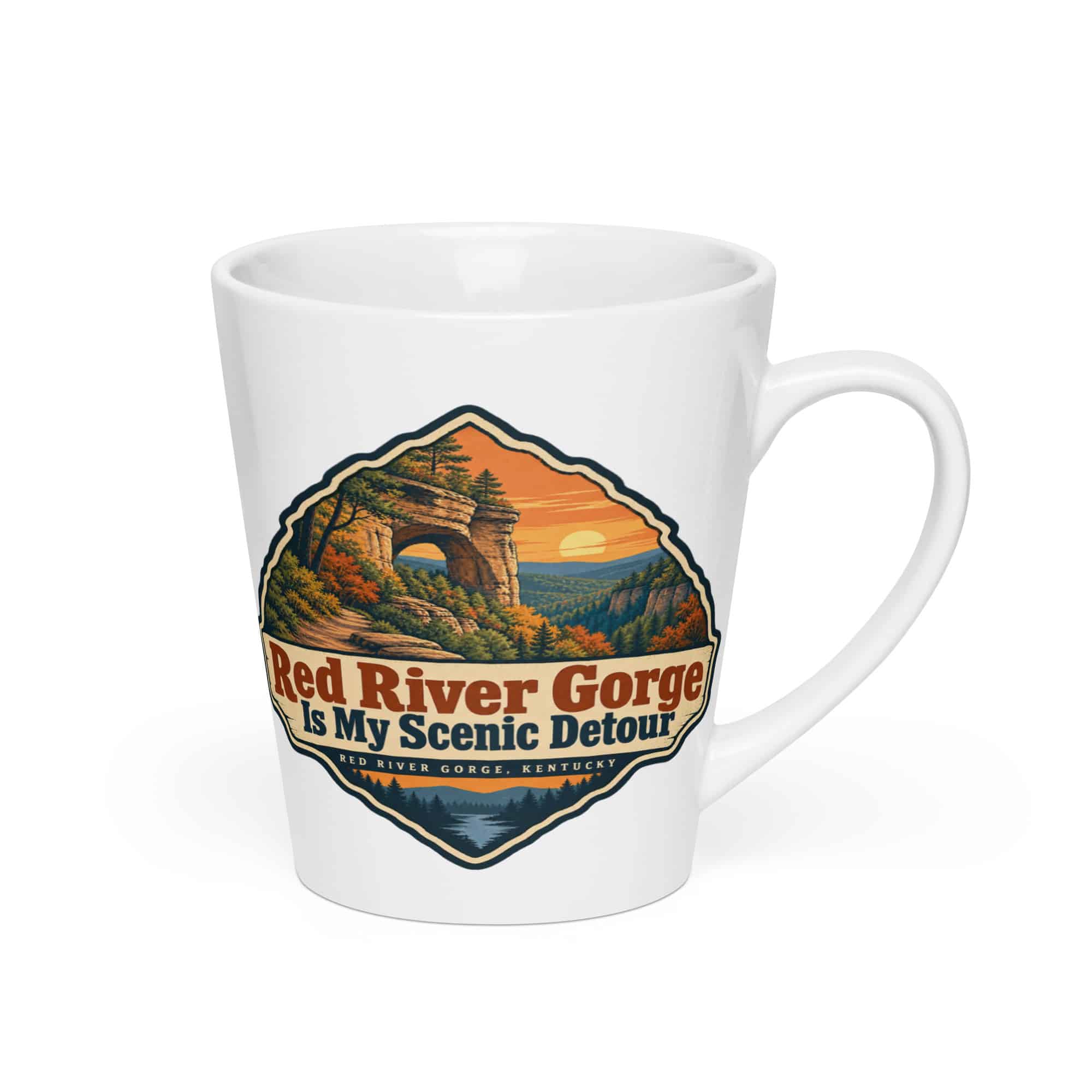Red River Gorge Latte Mug: Red River Gorge Is My Scenic Detour, Scenic Shield Badge