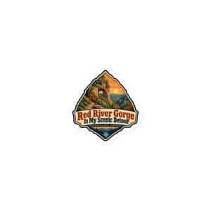 Red River Gorge Die-Cut Magnet: Red River Gorge Is My Scenic Detour, Scenic Shield Badge - 3″×3″ - Main