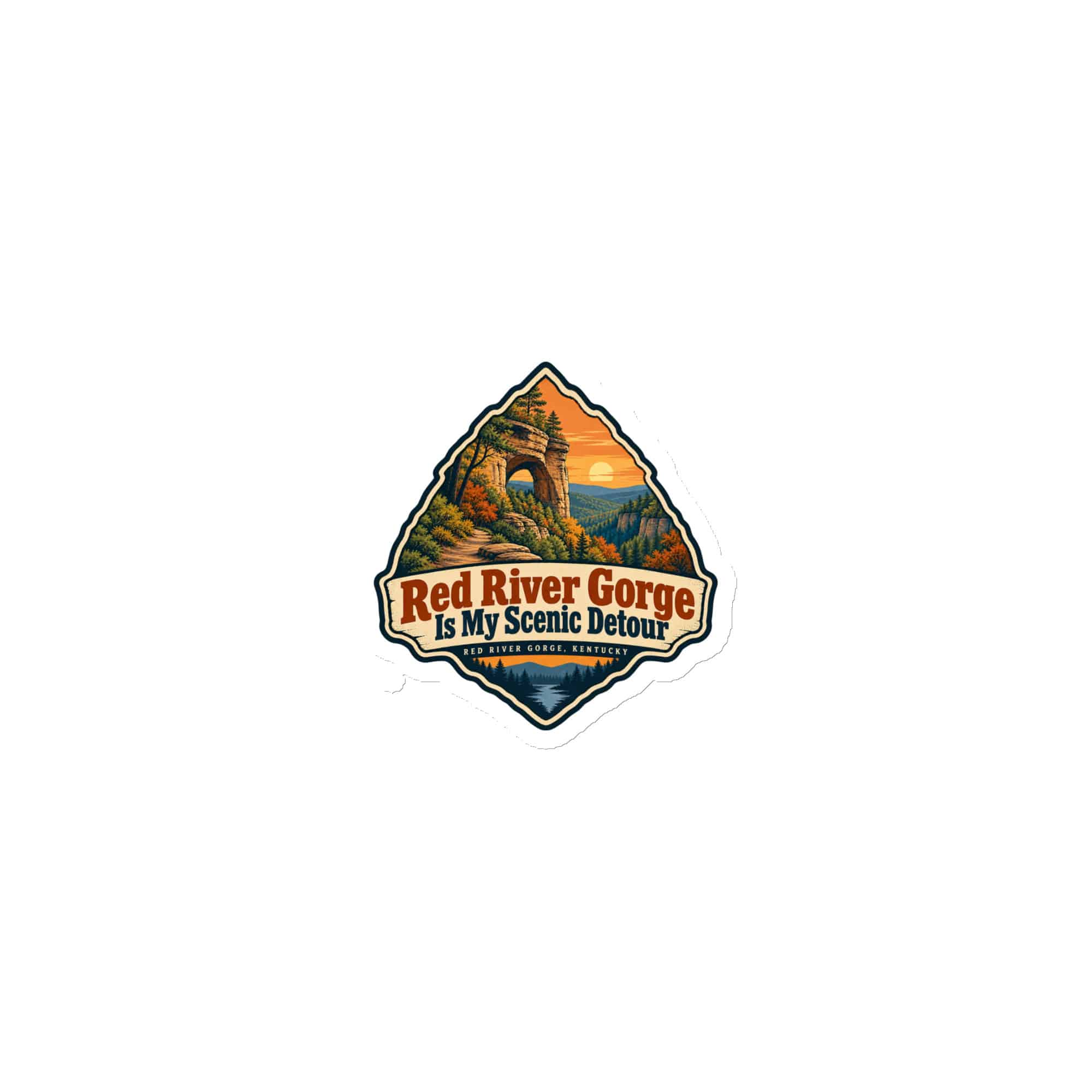Red River Gorge Die-Cut Magnet: Red River Gorge Is My Scenic Detour, Scenic Shield Badge