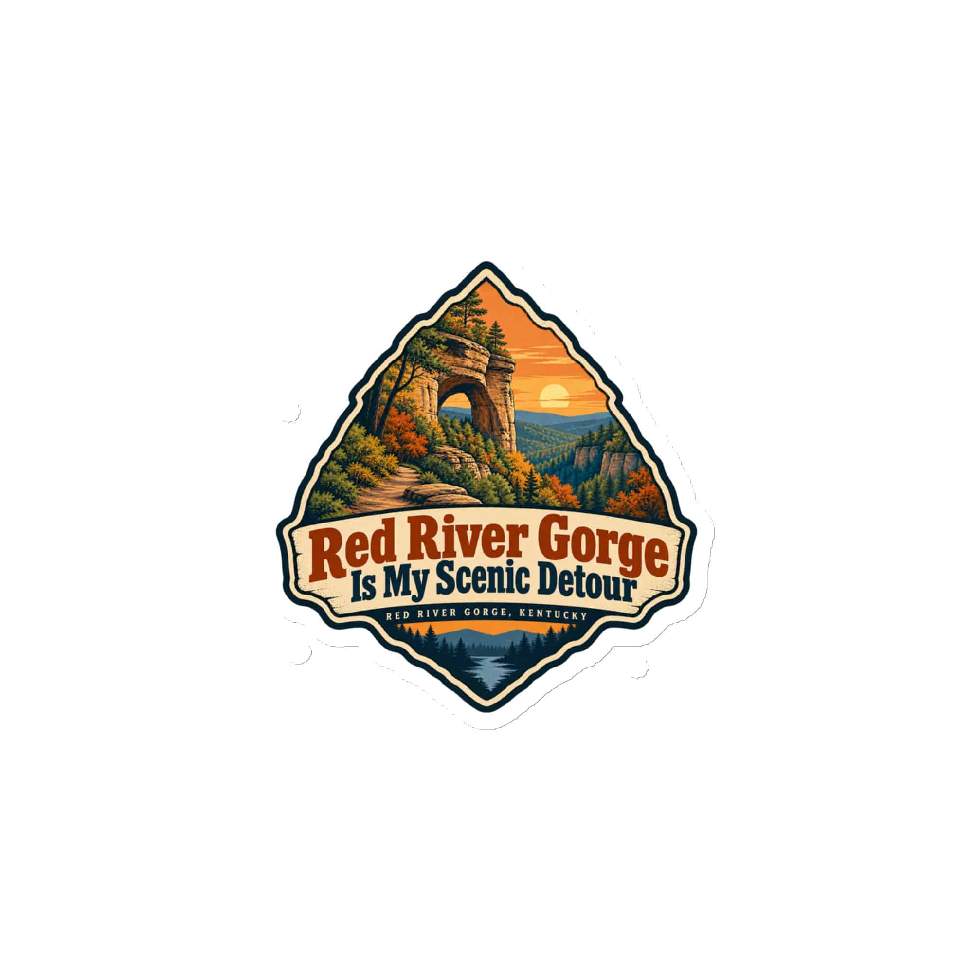 Red River Gorge Die-Cut Magnet: Red River Gorge Is My Scenic Detour, Scenic Shield Badge