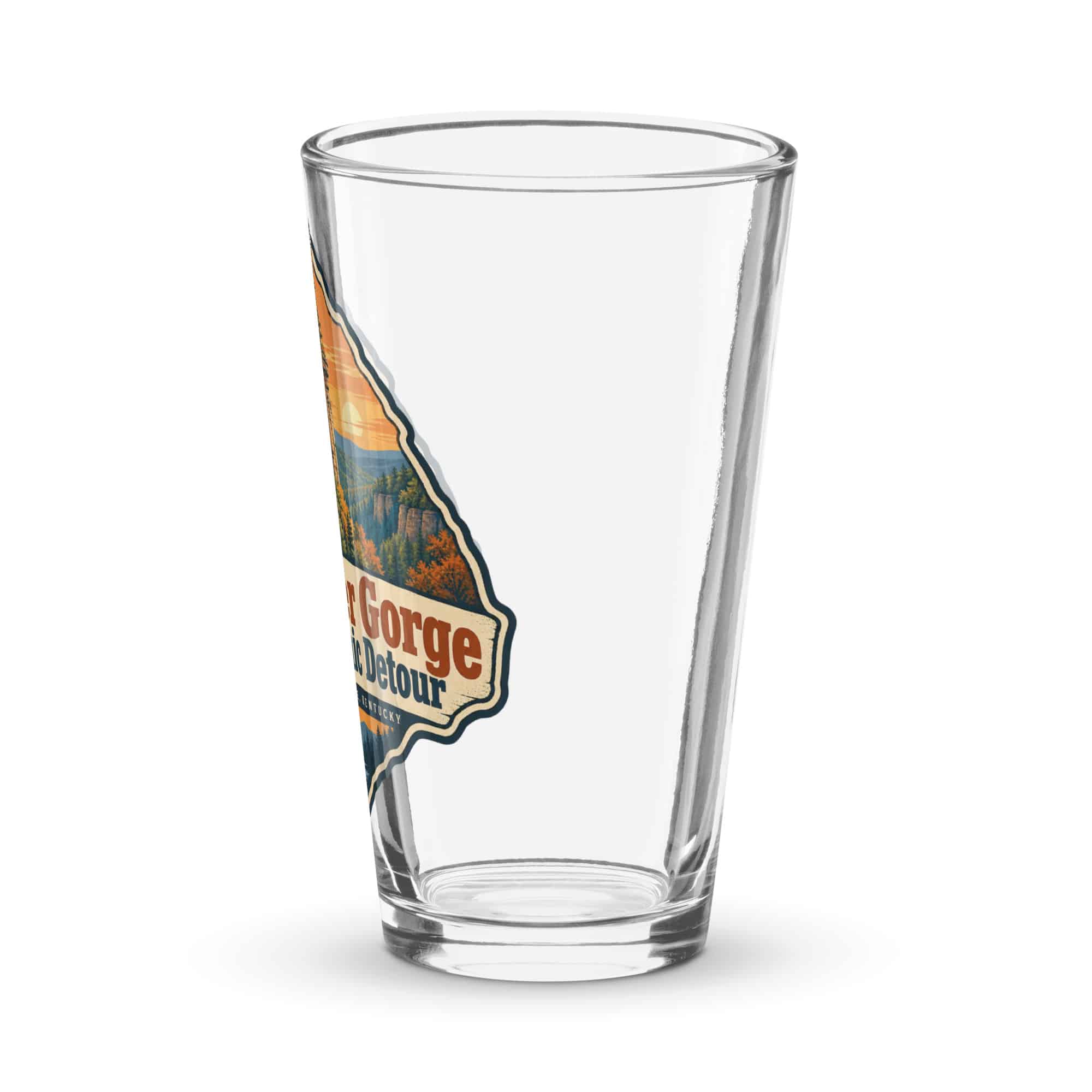 Red River Gorge Pint Glass: Red River Gorge Is My Scenic Detour, Scenic Shield Badge