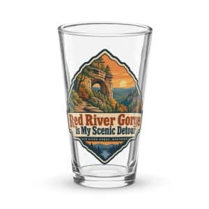 Red River Gorge Pint Glass: Red River Gorge Is My Scenic Detour, Scenic Shield Badge - 16 oz - Main