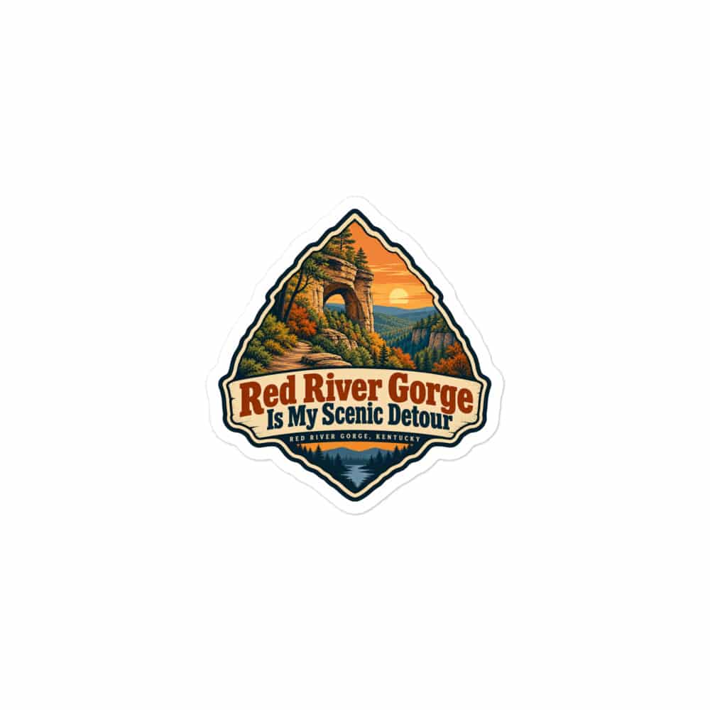 Red River Gorge Vinyl Sticker: Red River Gorge Is My Scenic Detour, Scenic Shield Badge