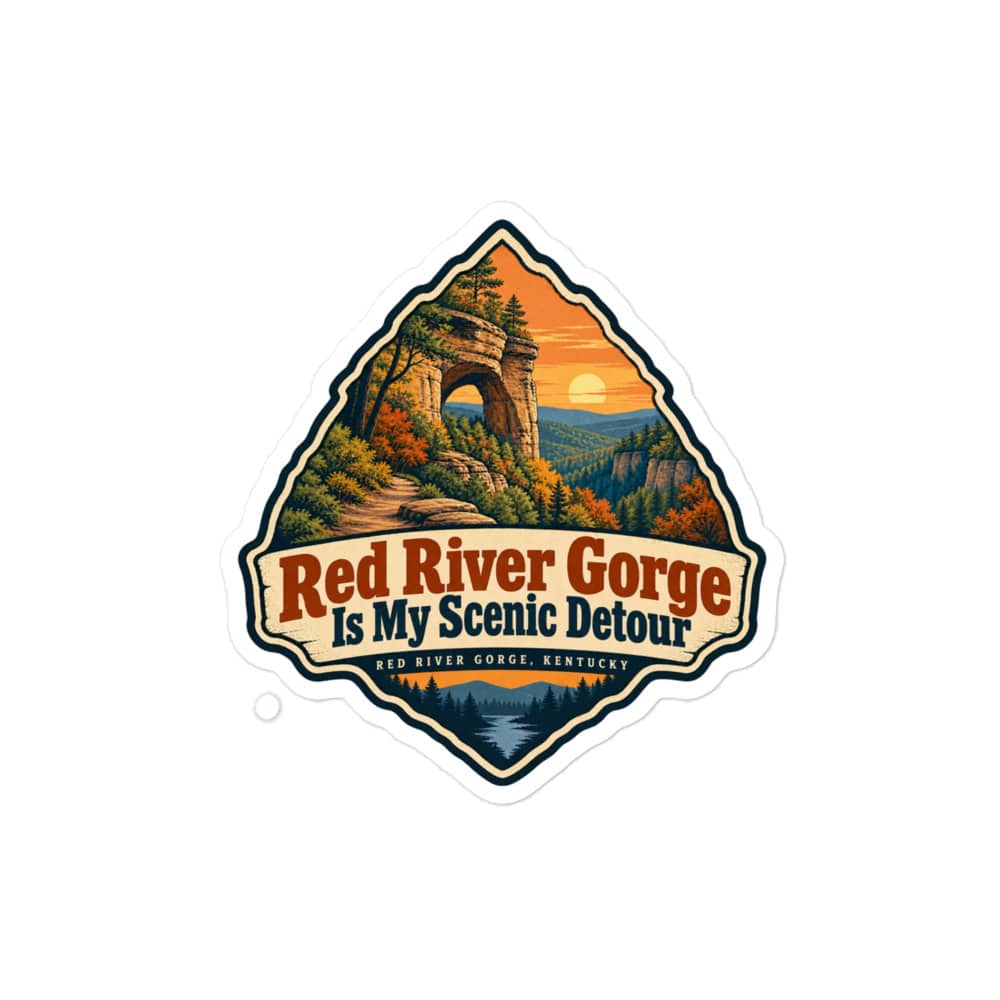 Red River Gorge Vinyl Sticker: Red River Gorge Is My Scenic Detour, Scenic Shield Badge