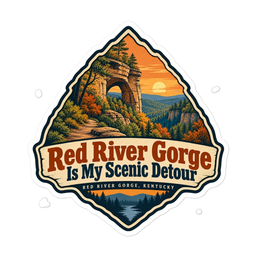 Red River Gorge Vinyl Sticker: Red River Gorge Is My Scenic Detour, Scenic Shield Badge