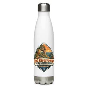 Red River Gorge Stainless Steel Water Bottle: Red River Gorge Is My Scenic Detour, Scenic Shield Badge - 17 oz - Main