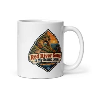 Red River Gorge White Ceramic Coffee Mug: Red River Gorge Is My Scenic Detour, Scenic Shield Badge - 11 oz - Main