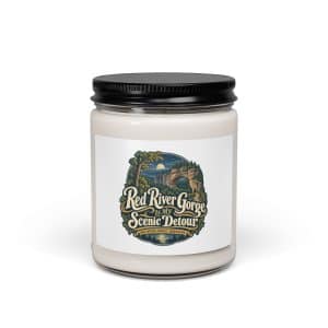 Red River Gorge Soy Wax Candle: Red River Gorge Is My Scenic Detour, Woodland Scenic Lettering - 9oz - Main