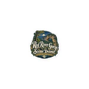 Red River Gorge Die-Cut Magnet: Red River Gorge Is My Scenic Detour, Woodland Scenic Lettering - 3″×3″ - Main