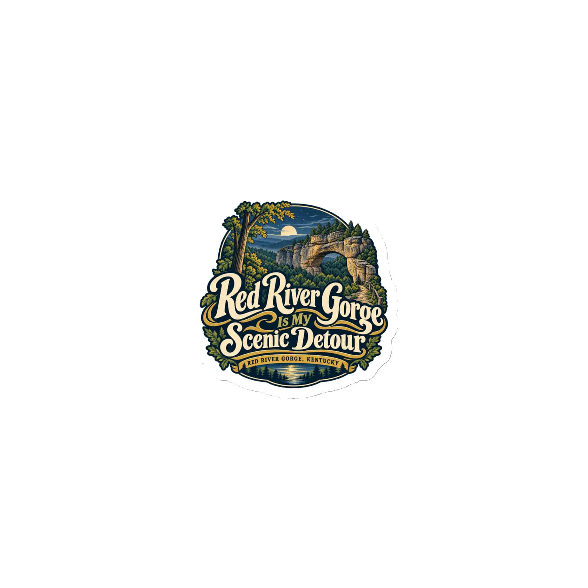 Red River Gorge Die-Cut Magnet: Red River Gorge Is My Scenic Detour, Woodland Scenic Lettering