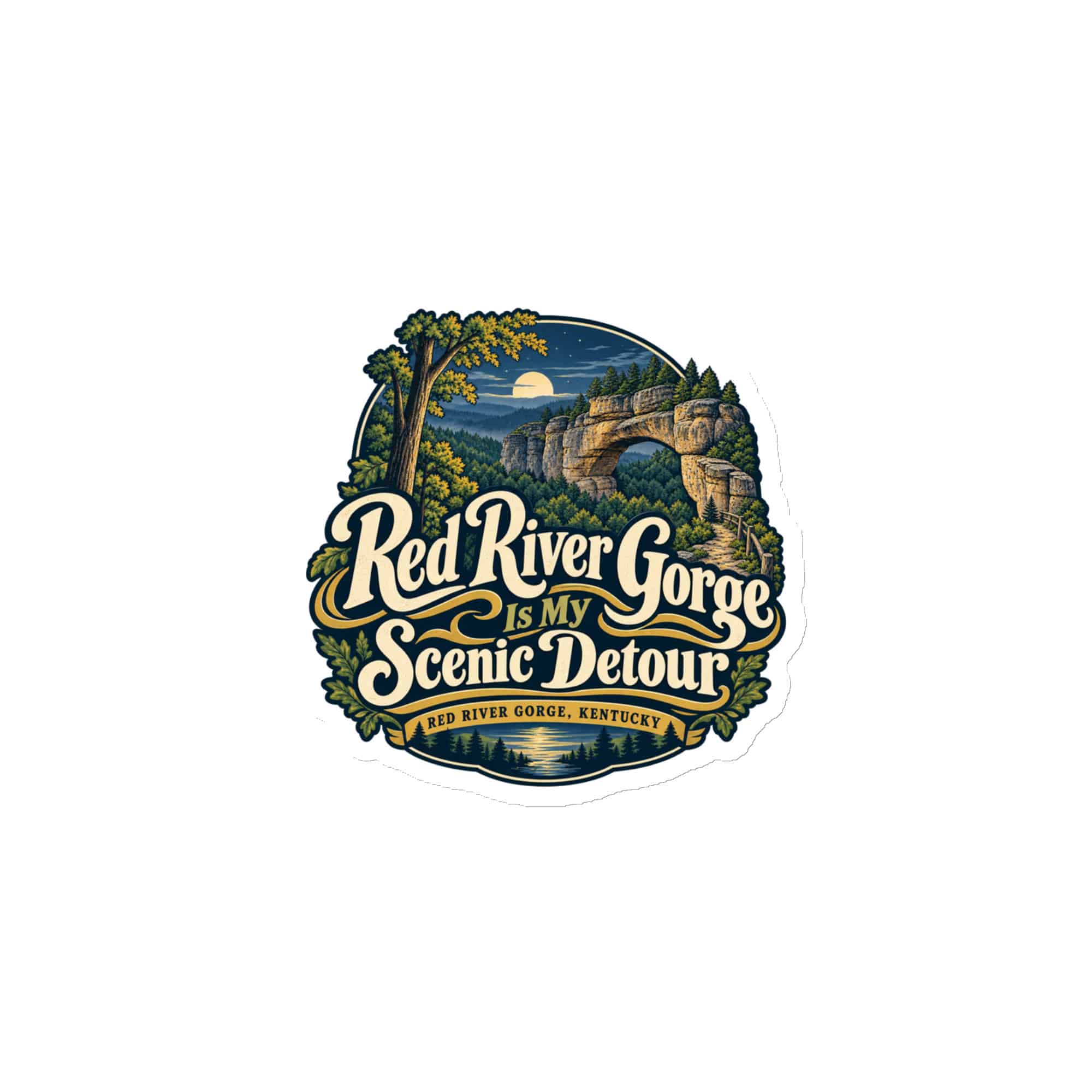 Red River Gorge Die-Cut Magnet: Red River Gorge Is My Scenic Detour, Woodland Scenic Lettering