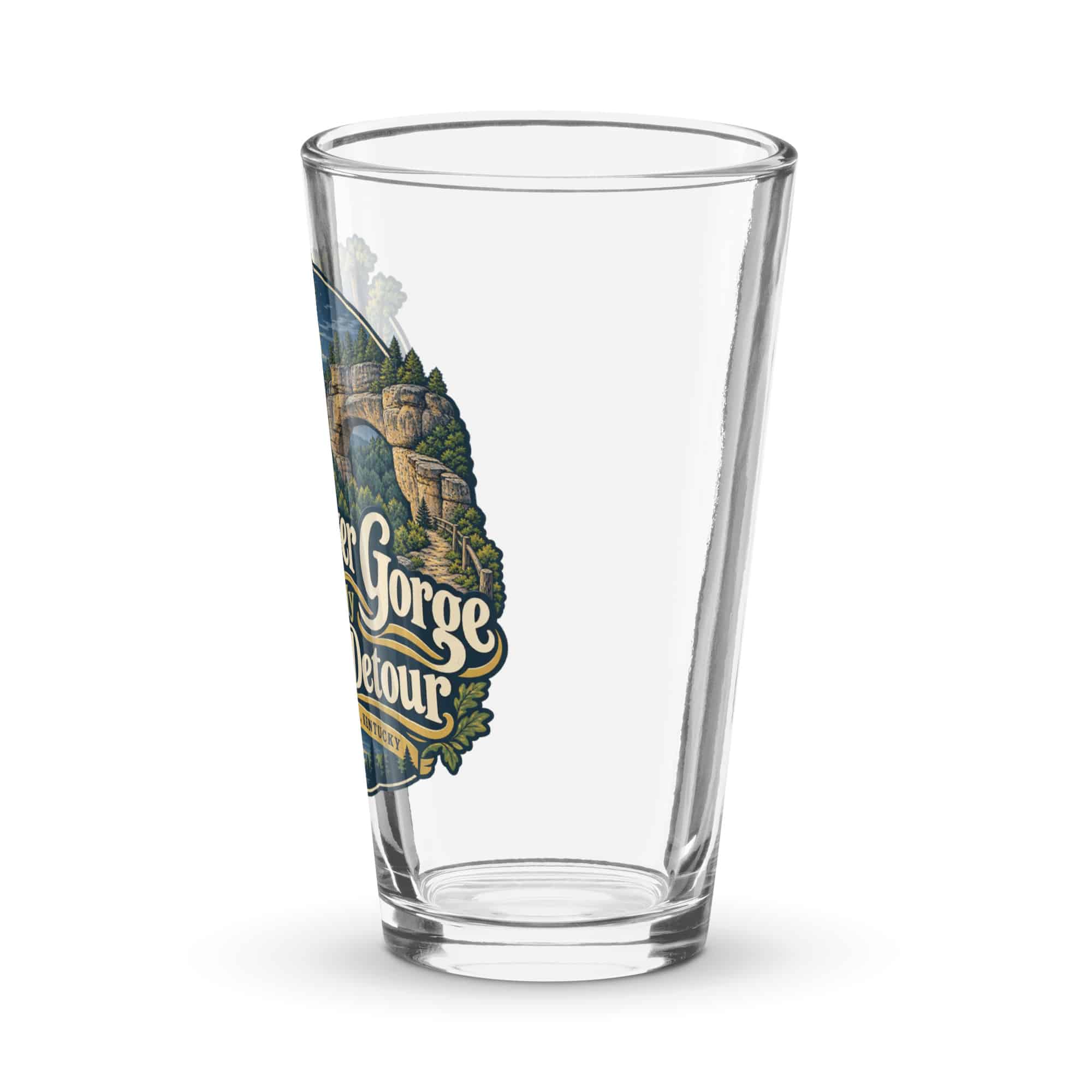Red River Gorge Pint Glass: Red River Gorge Is My Scenic Detour, Woodland Scenic Lettering