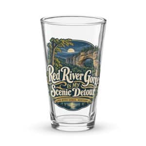 Red River Gorge Pint Glass: Red River Gorge Is My Scenic Detour, Woodland Scenic Lettering - 16 oz - Main