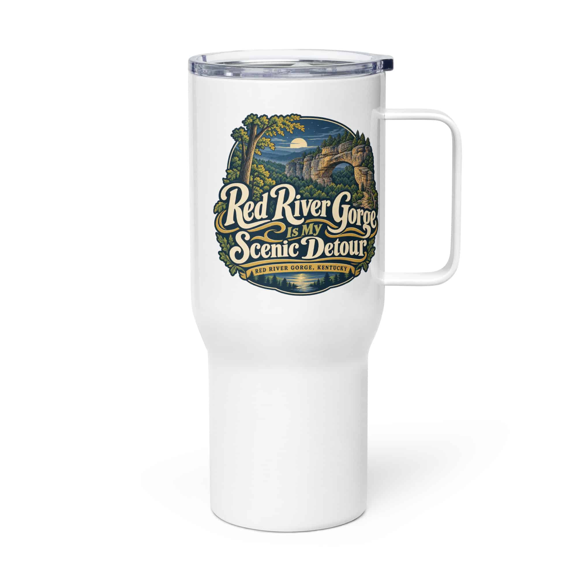 Red River Gorge Travel Mug: Red River Gorge Is My Scenic Detour, Woodland Scenic Lettering