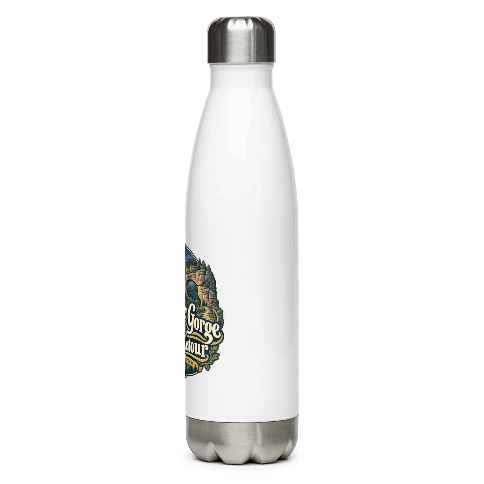 Red River Gorge Stainless Steel Water Bottle: Red River Gorge Is My Scenic Detour, Woodland Scenic Lettering