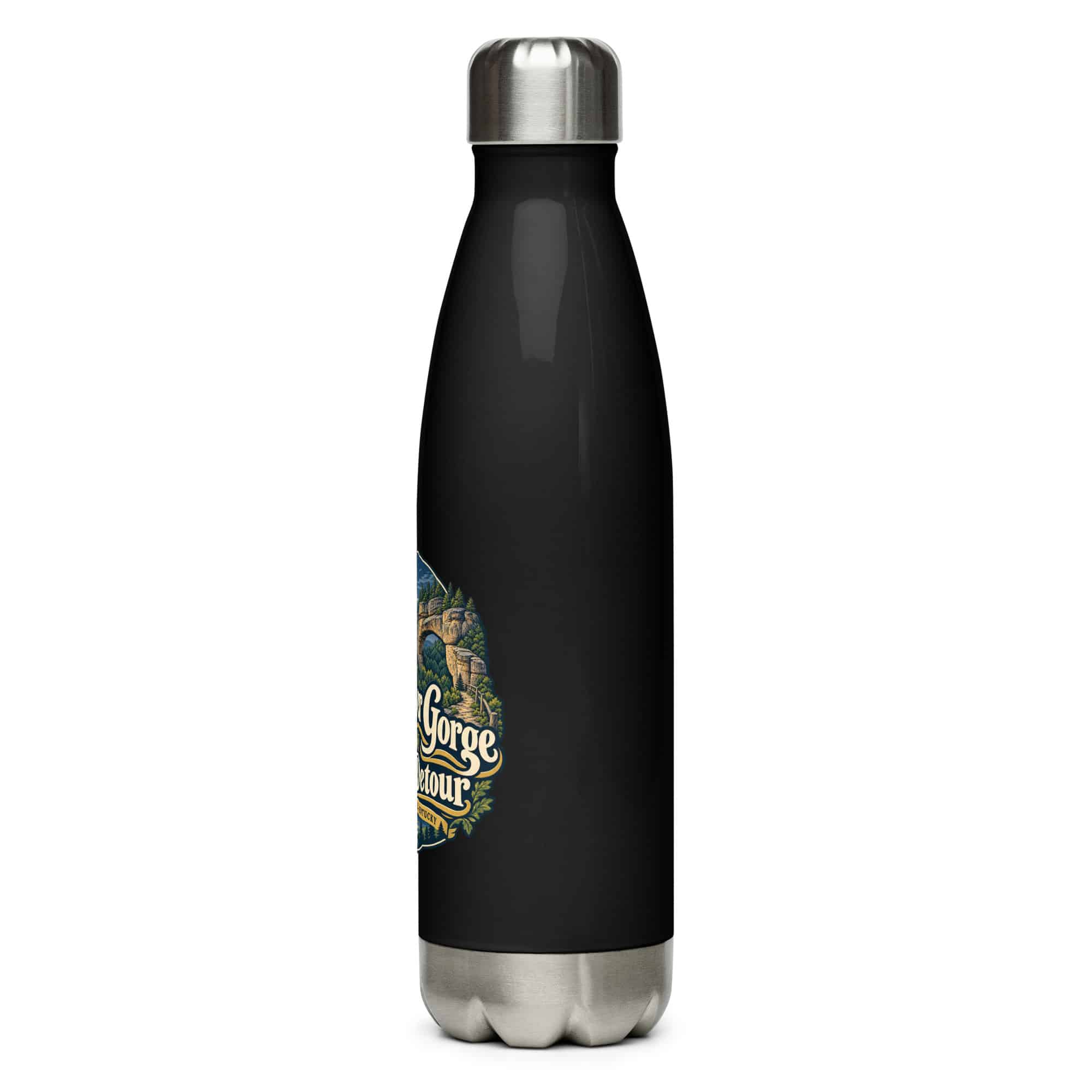 Red River Gorge Stainless Steel Water Bottle: Red River Gorge Is My Scenic Detour, Woodland Scenic Lettering