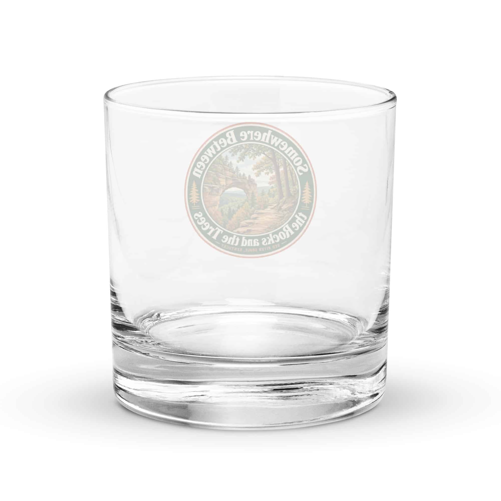 Red River Gorge Rocks Glass: Somewhere Between the Rocks and the Trees, Vintage Round Badge