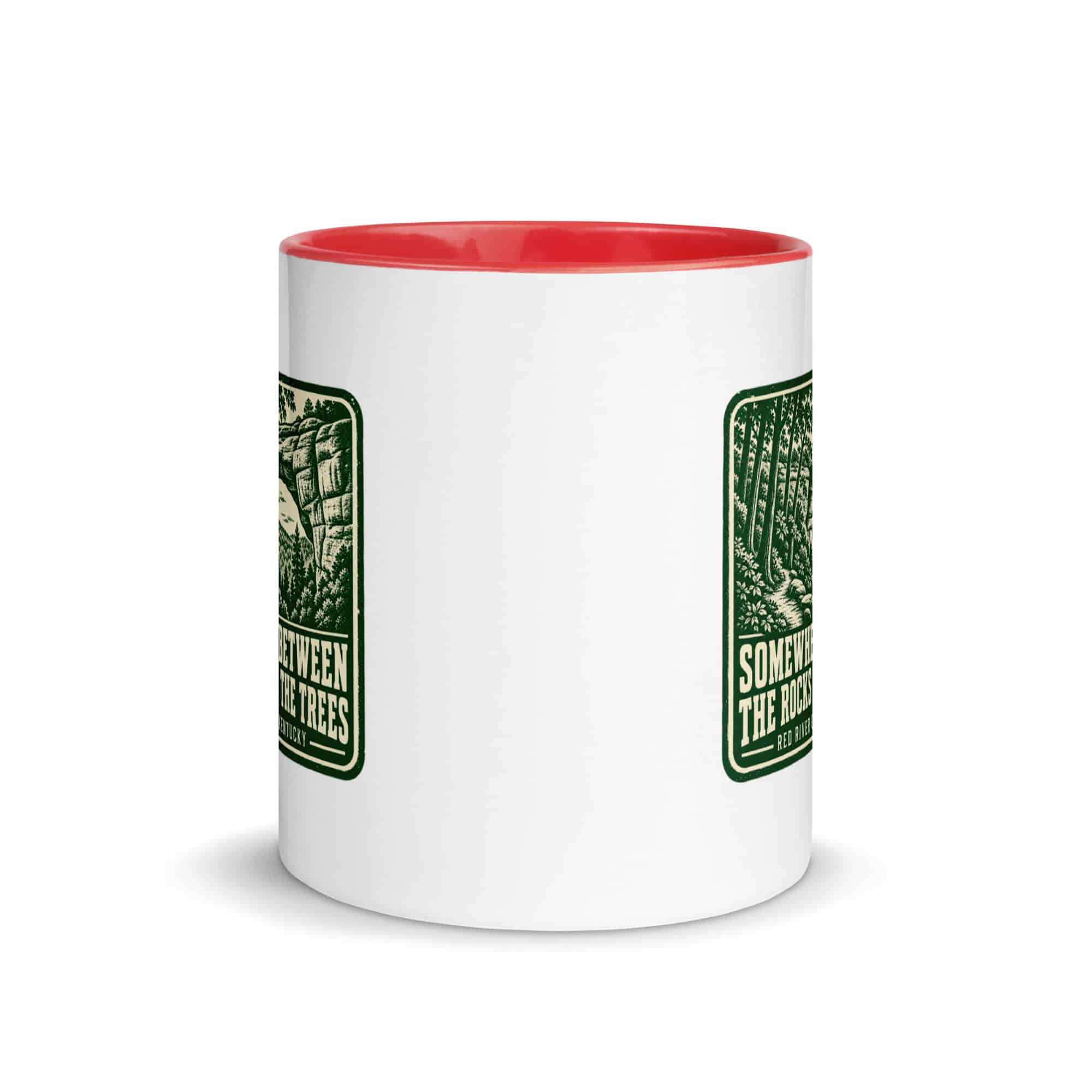 Red River Gorge Color Inside Coffee Mug: Somewhere Between the Rocks and the Trees, Forest Ink Stamp