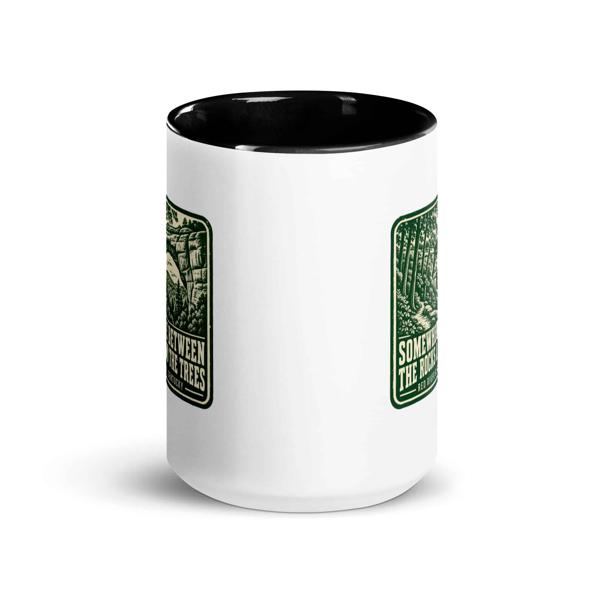 Red River Gorge Color Inside Coffee Mug: Somewhere Between the Rocks and the Trees, Forest Ink Stamp