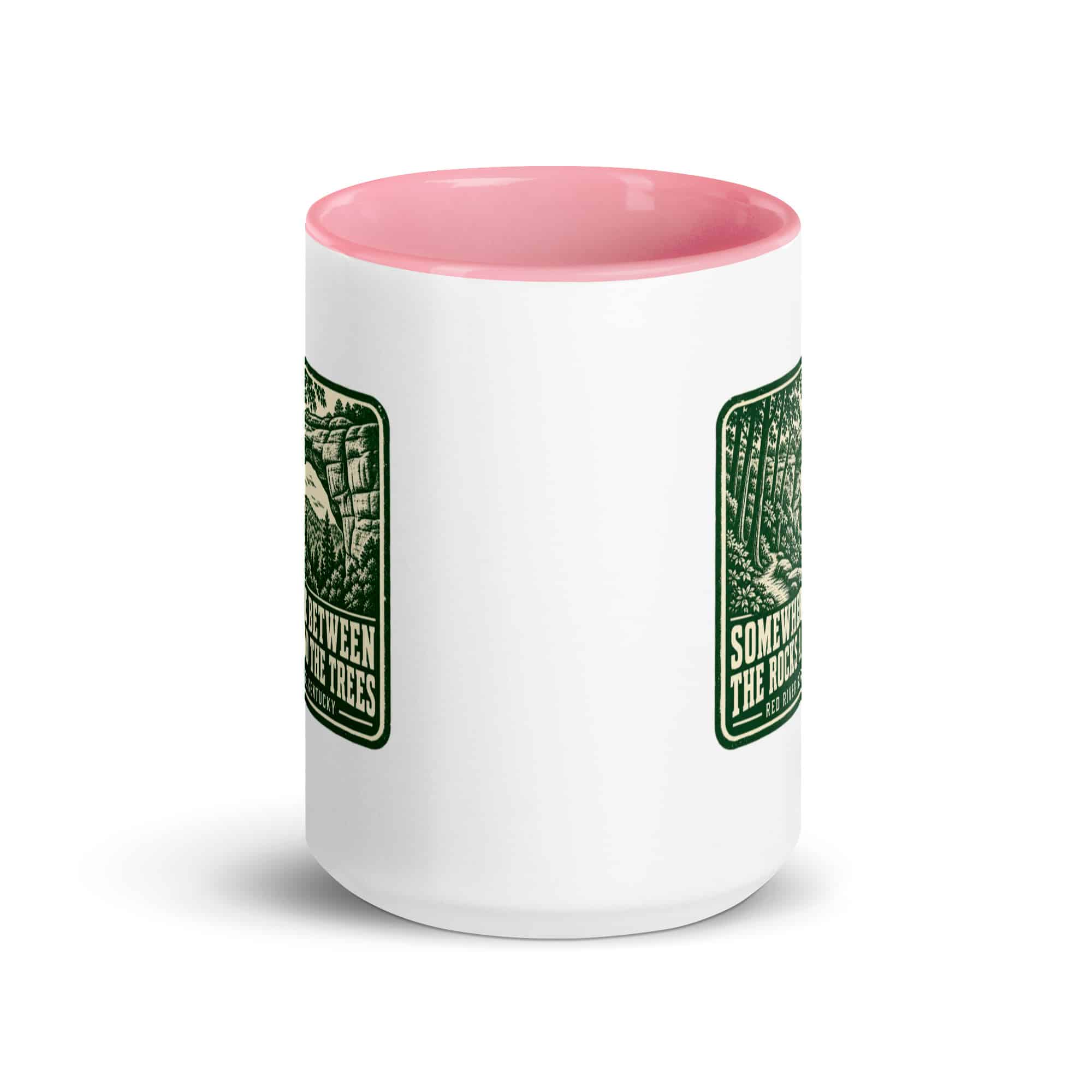 Red River Gorge Color Inside Coffee Mug: Somewhere Between the Rocks and the Trees, Forest Ink Stamp