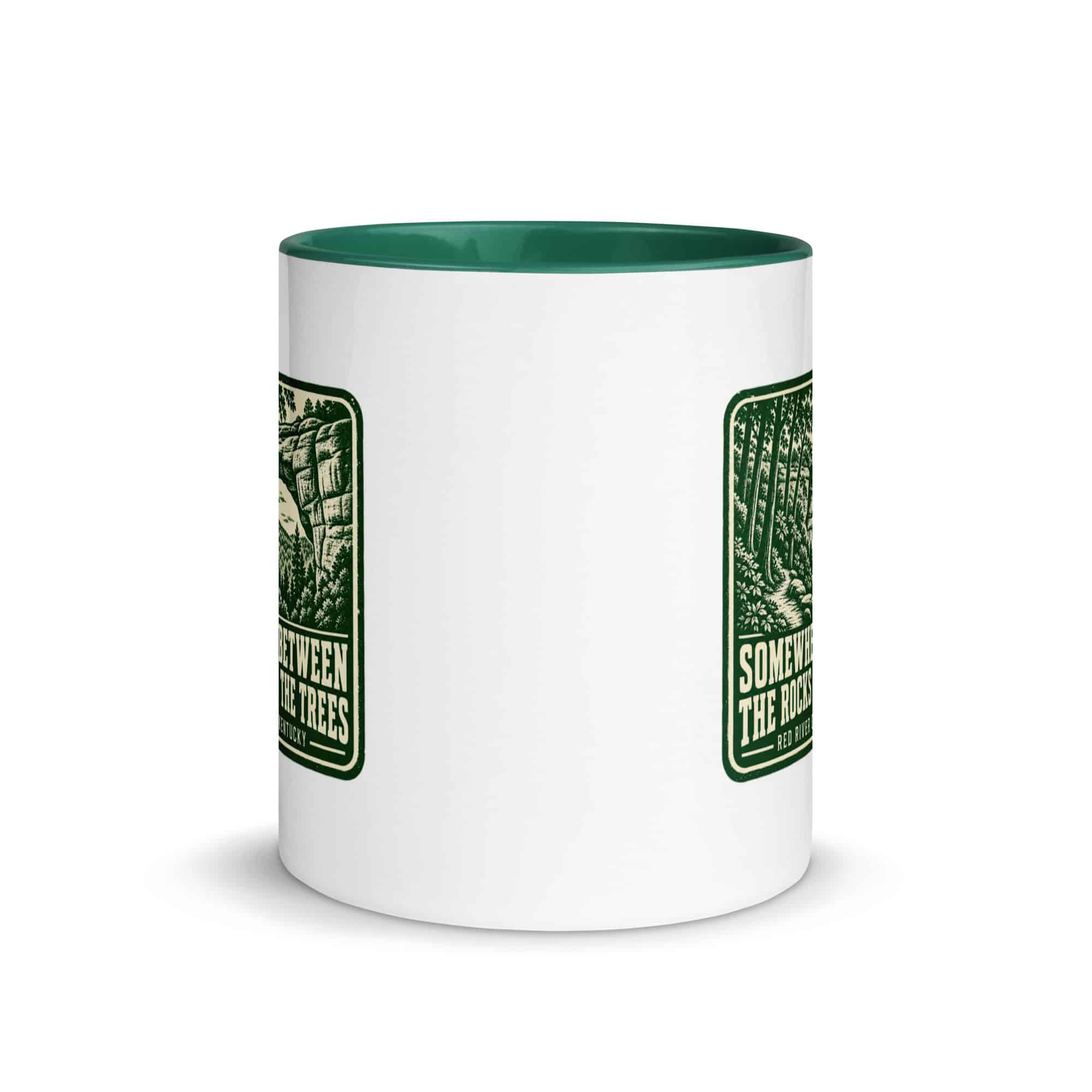 Red River Gorge Color Inside Coffee Mug: Somewhere Between the Rocks and the Trees, Forest Ink Stamp