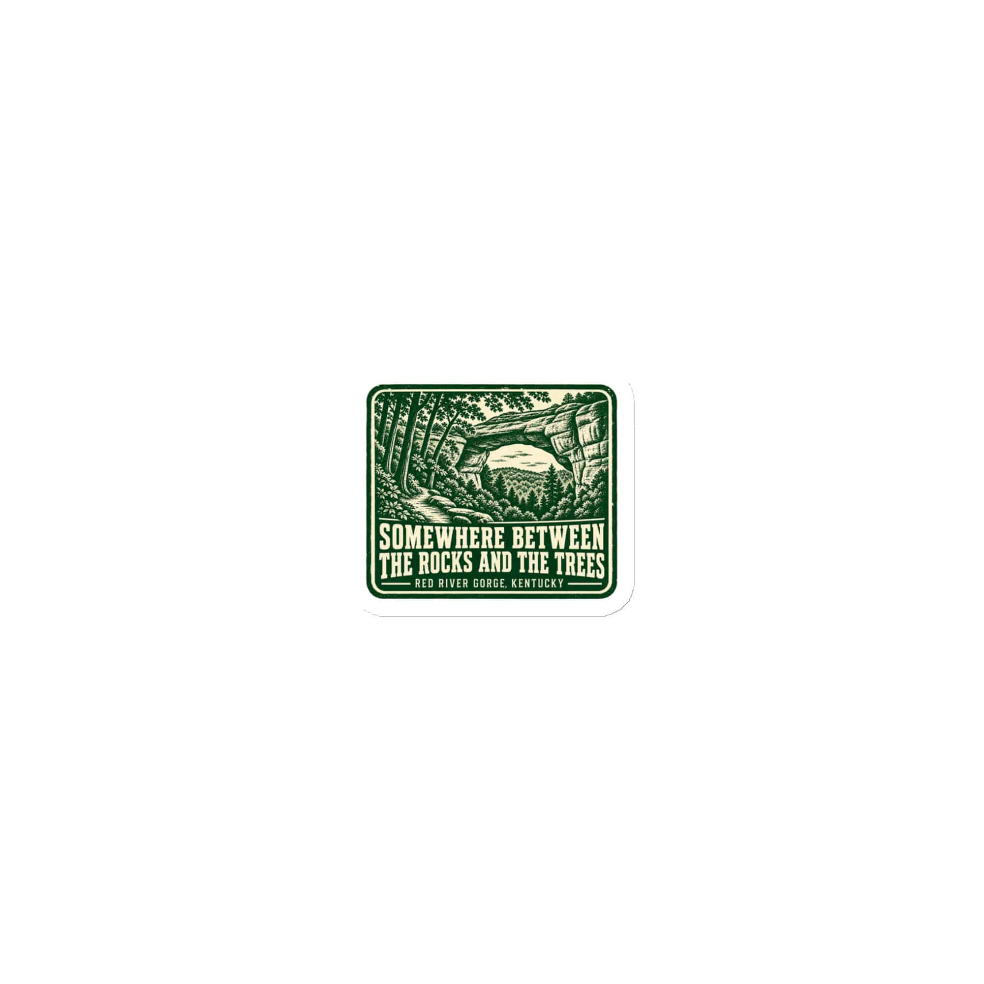 Red River Gorge Die-Cut Magnet: Somewhere Between the Rocks and the Trees, Forest Ink Stamp