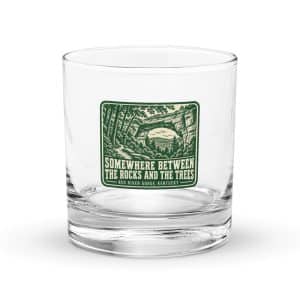 Red River Gorge Rocks Glass: Somewhere Between the Rocks and the Trees, Forest Ink Stamp - 10.5 oz - Main