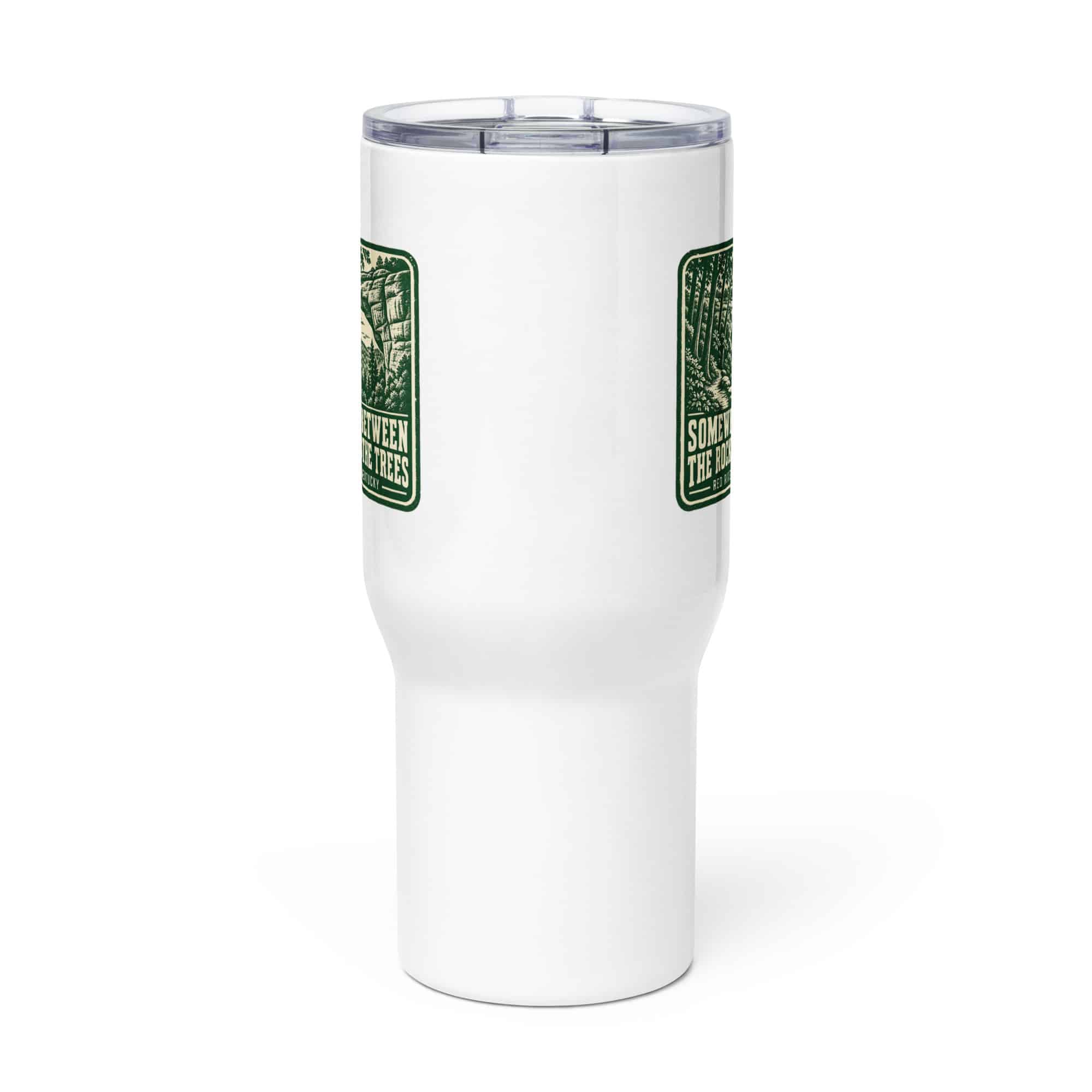 Red River Gorge Travel Mug: Somewhere Between the Rocks and the Trees, Forest Ink Stamp