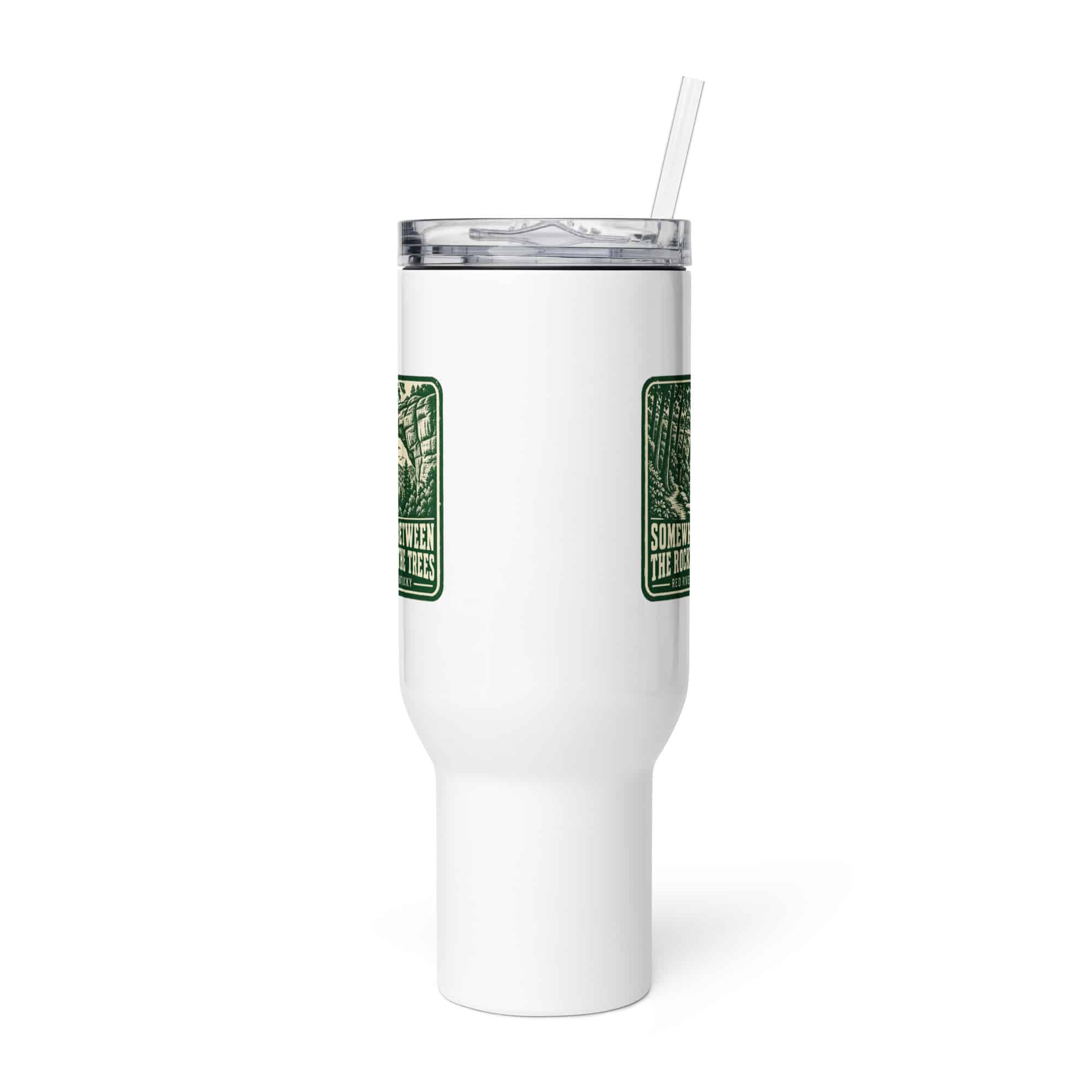 Red River Gorge Travel Mug: Somewhere Between the Rocks and the Trees, Forest Ink Stamp