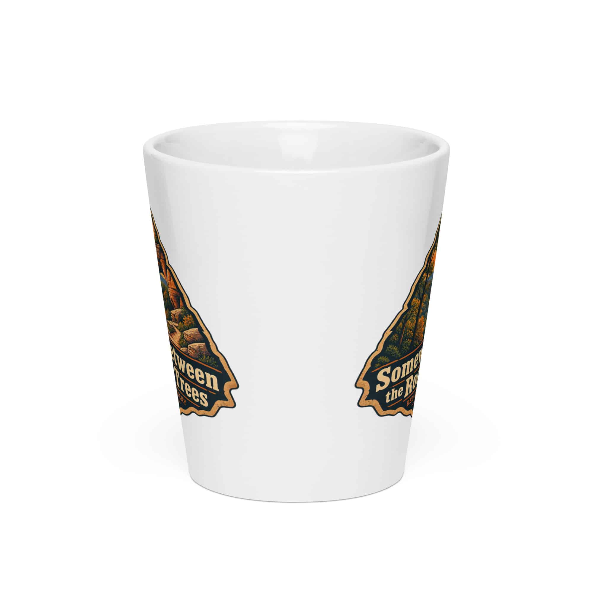 Red River Gorge Latte Mug: Somewhere Between the Rocks and the Trees, Scenic Shield Badge