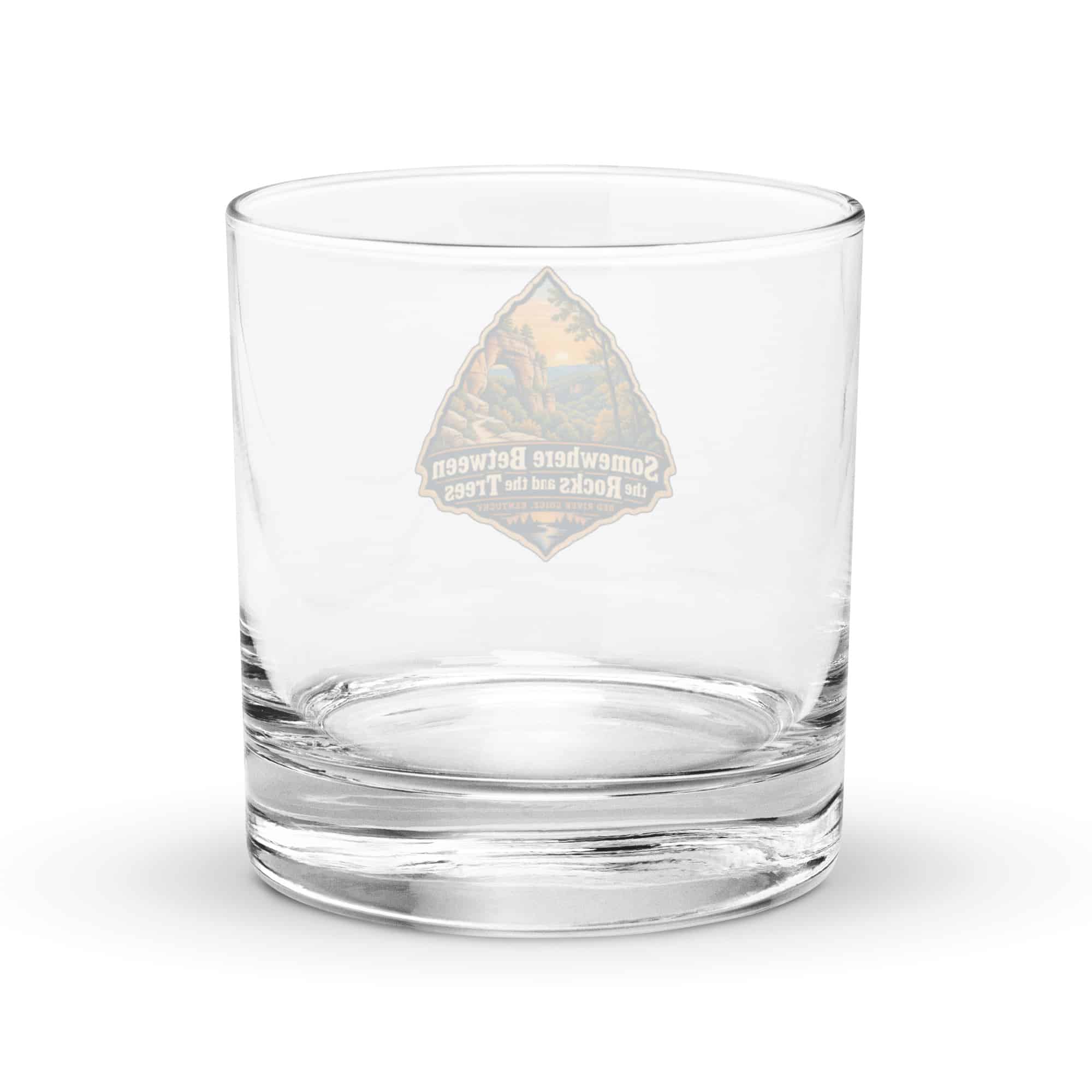 Red River Gorge Rocks Glass: Somewhere Between the Rocks and the Trees, Scenic Shield Badge