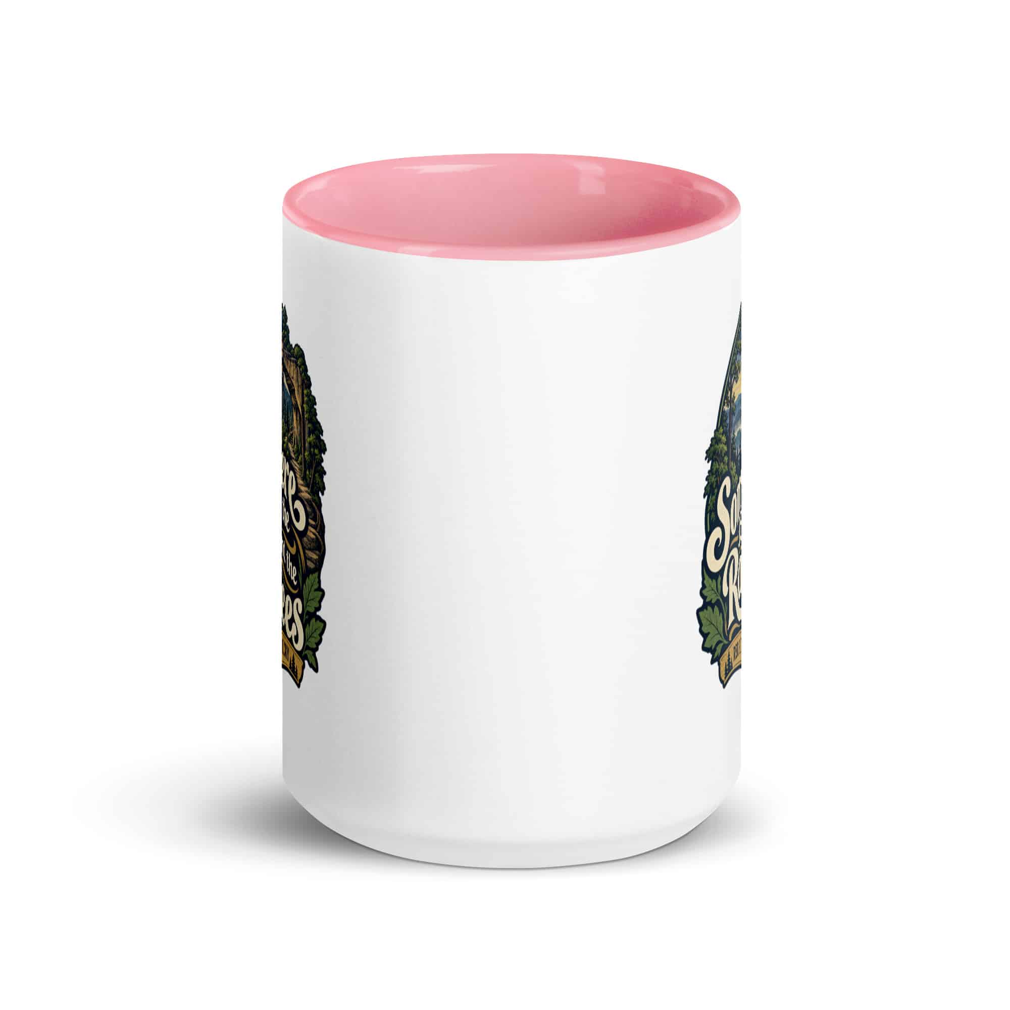 Red River Gorge Color Inside Coffee Mug: Somewhere Between the Rocks and the Trees, Woodland Scenic Lettering