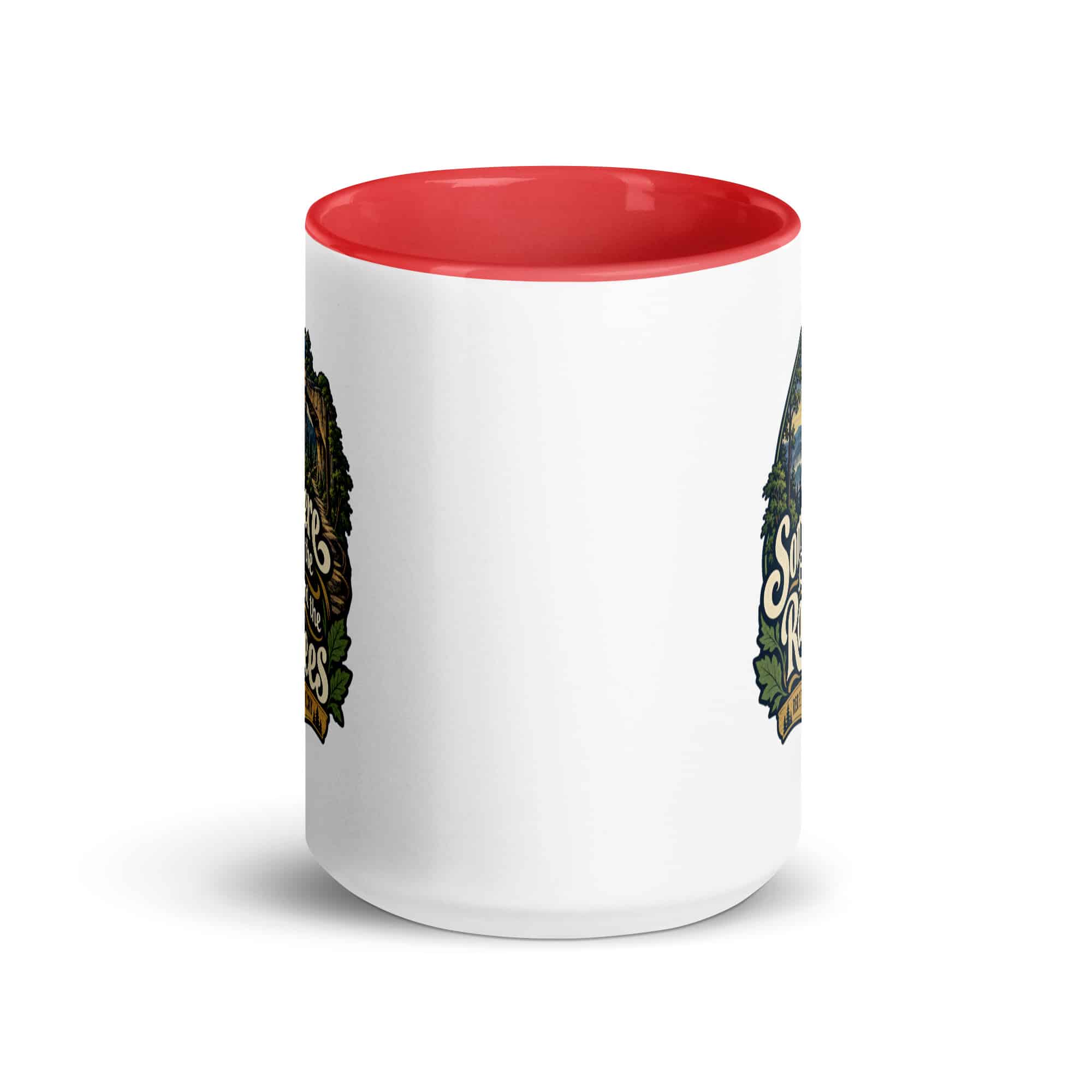 Red River Gorge Color Inside Coffee Mug: Somewhere Between the Rocks and the Trees, Woodland Scenic Lettering