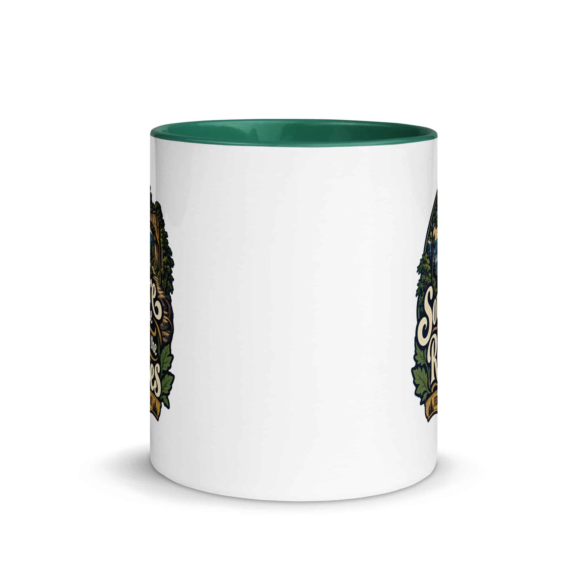 Red River Gorge Color Inside Coffee Mug: Somewhere Between the Rocks and the Trees, Woodland Scenic Lettering