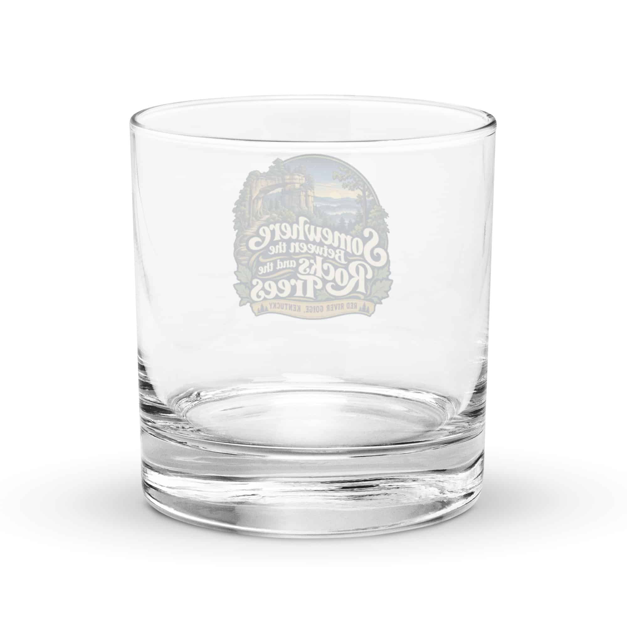Red River Gorge Rocks Glass: Somewhere Between the Rocks and the Trees, Woodland Scenic Lettering