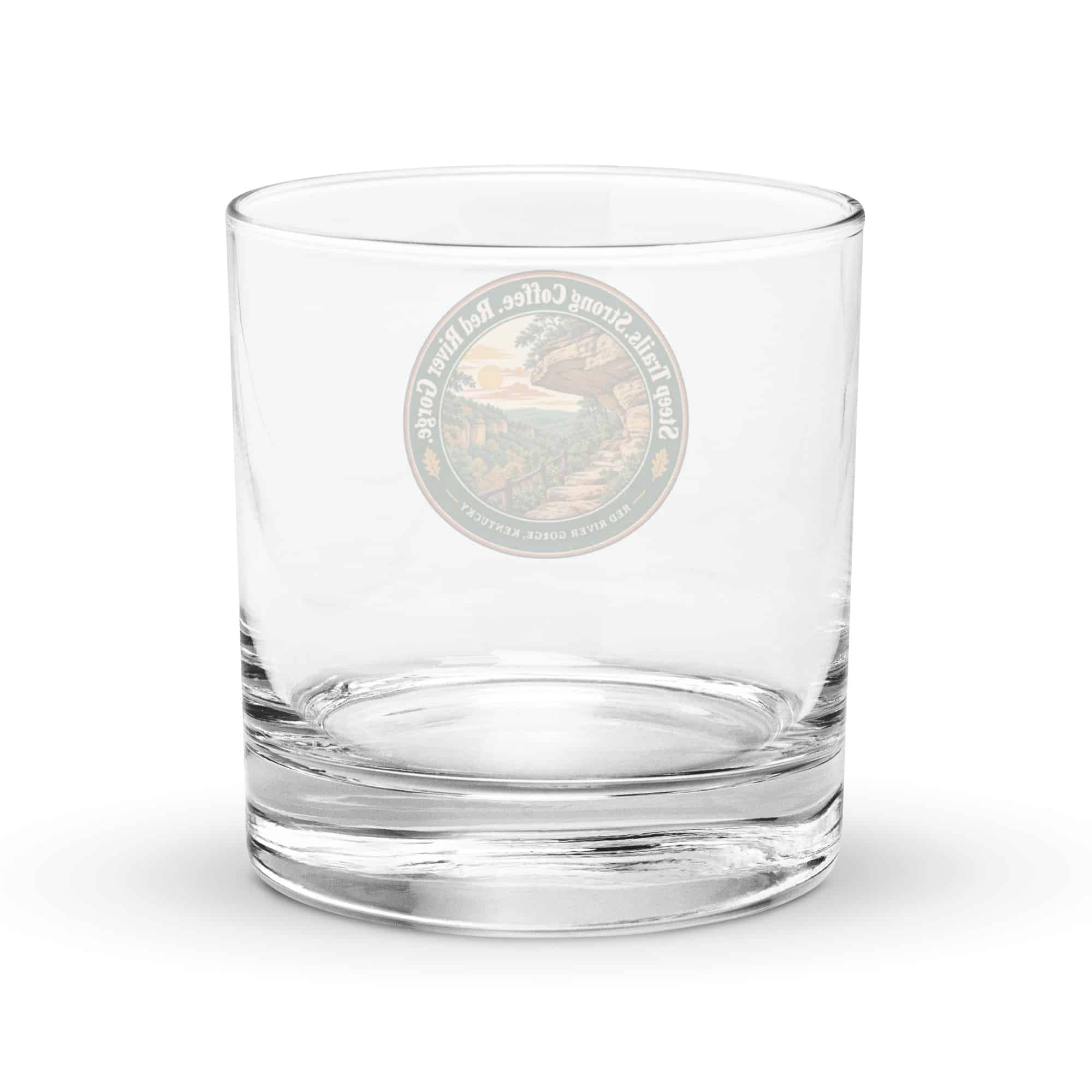 Red River Gorge Rocks Glass: Steep Trails. Strong Coffee. Red River Gorge, Vintage Round Badge