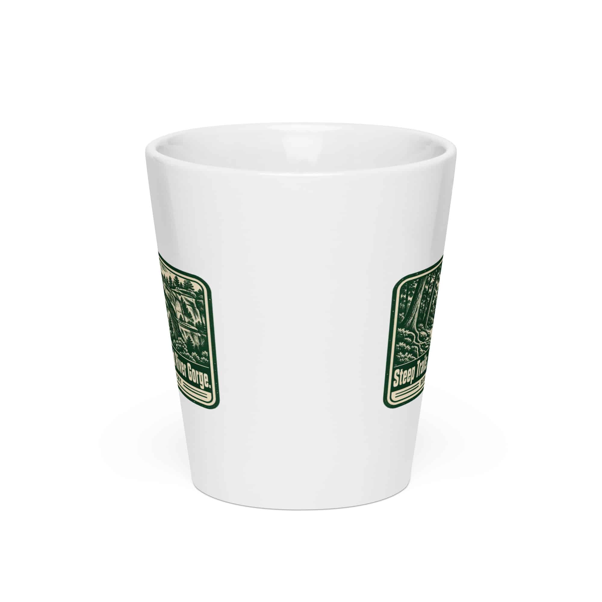 Red River Gorge Latte Mug: Steep Trails. Strong Coffee. Red River Gorge, Forest Ink Stamp