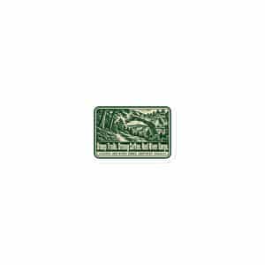 Red River Gorge Die-Cut Magnet: Steep Trails. Strong Coffee. Red River Gorge, Forest Ink Stamp - 3″×3″ - Main