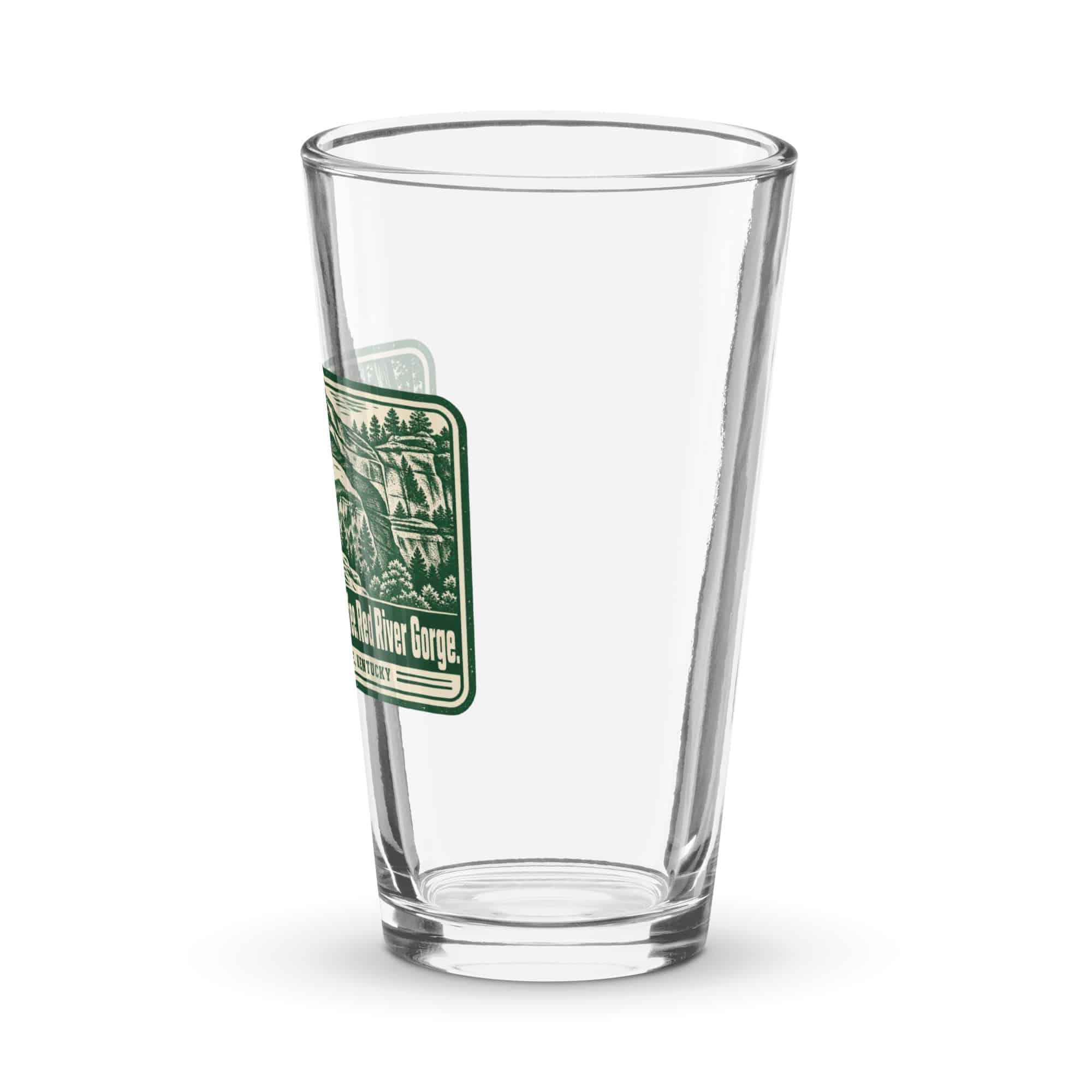 Red River Gorge Pint Glass: Steep Trails. Strong Coffee. Red River Gorge, Forest Ink Stamp