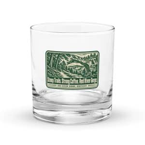 Red River Gorge Rocks Glass: Steep Trails. Strong Coffee. Red River Gorge, Forest Ink Stamp - 10.5 oz - Main