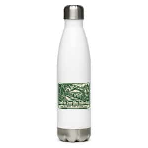 Red River Gorge Stainless Steel Water Bottle: Steep Trails. Strong Coffee. Red River Gorge, Forest Ink Stamp - 17 oz - Main